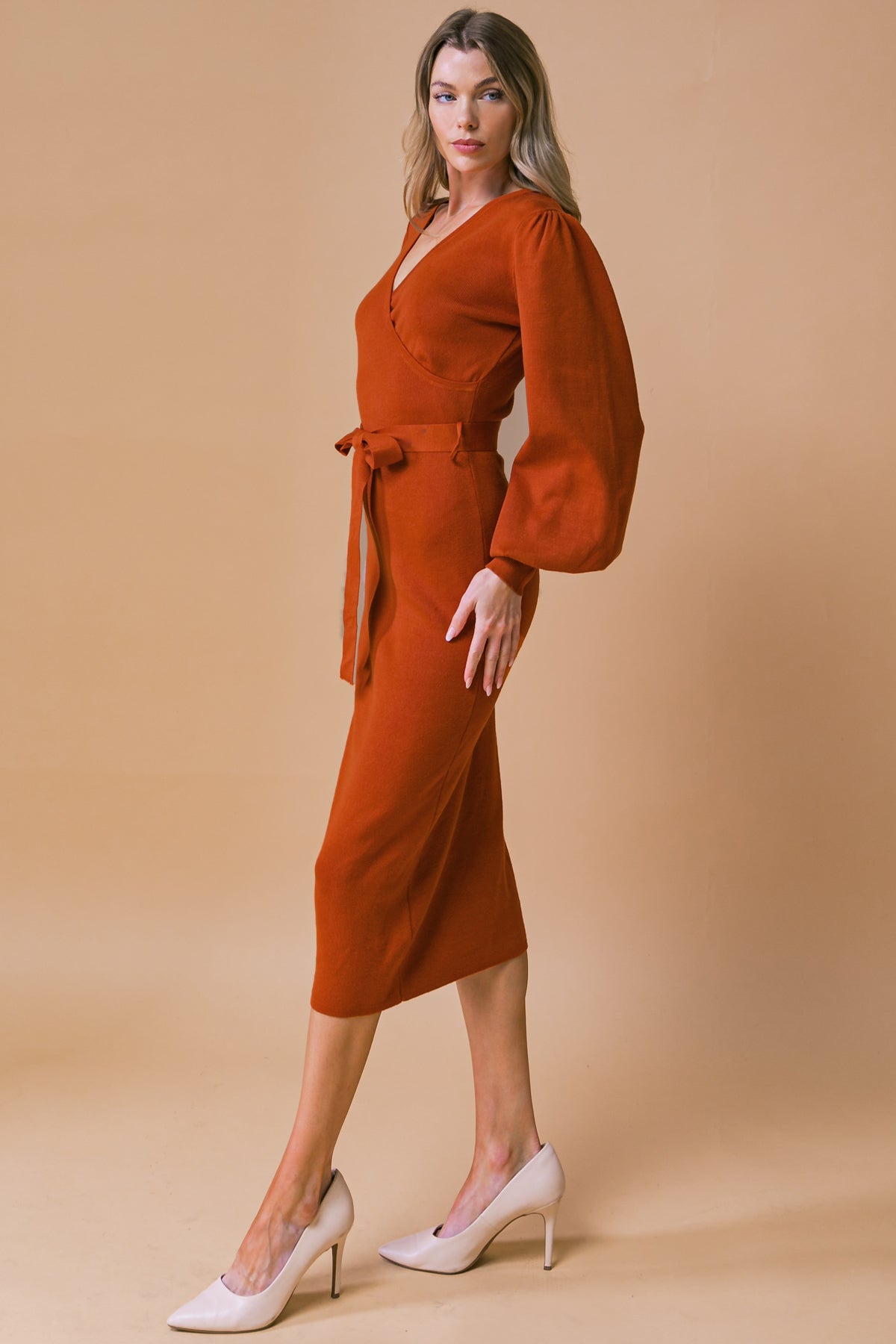 MATILDA SWEATER MIDI DRESS - Women's Knitted Long Sleeve Turtleneck Dress for Fall & Winter - Perfect for Office, Date Night and Holiday Parties