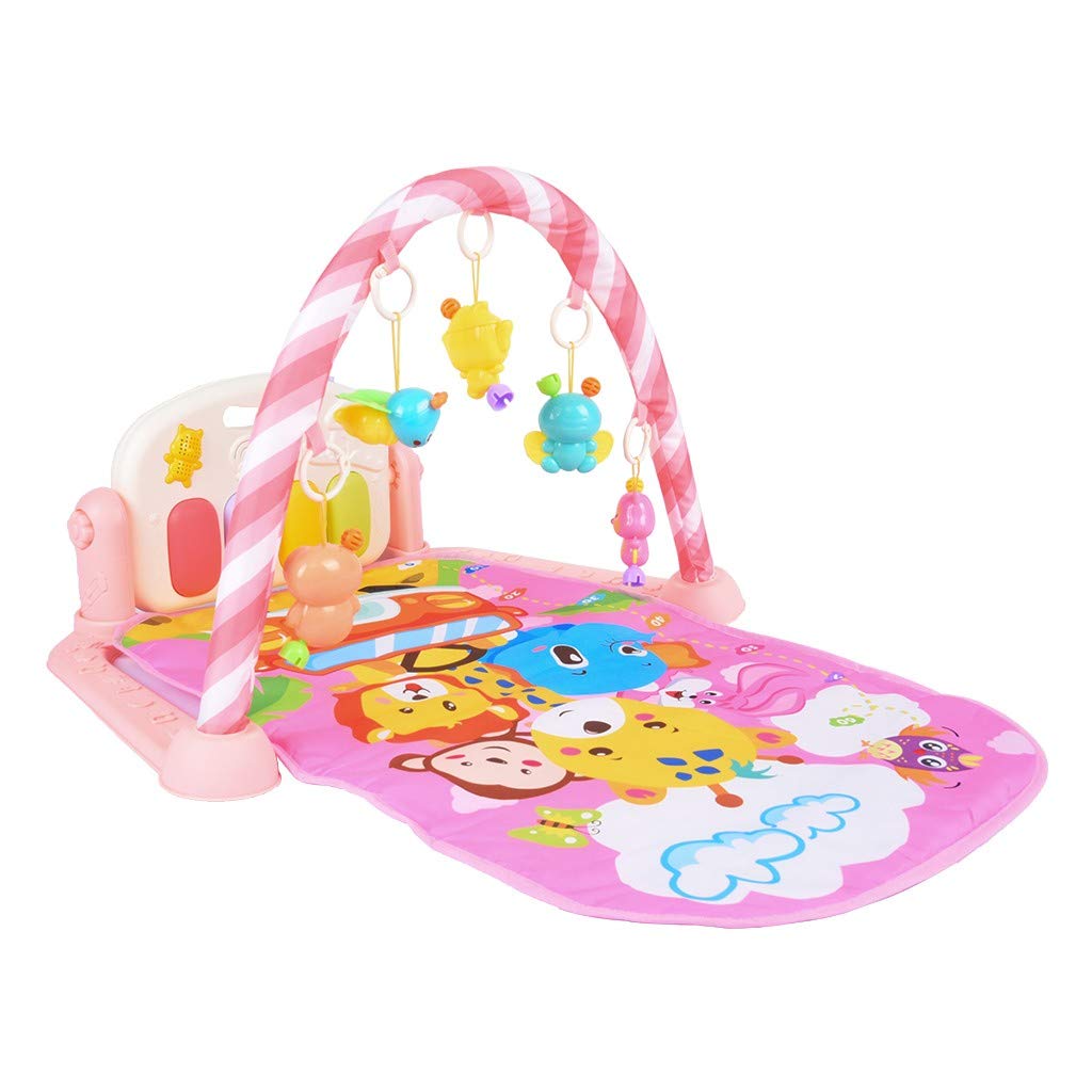 Visdron Rainbow Baby Play Mat - Extra Soft Activity Gym with Piano, Microphone & 5 Developmental Toys | Perfect for Tummy Time, Crawling & Sensory Play
