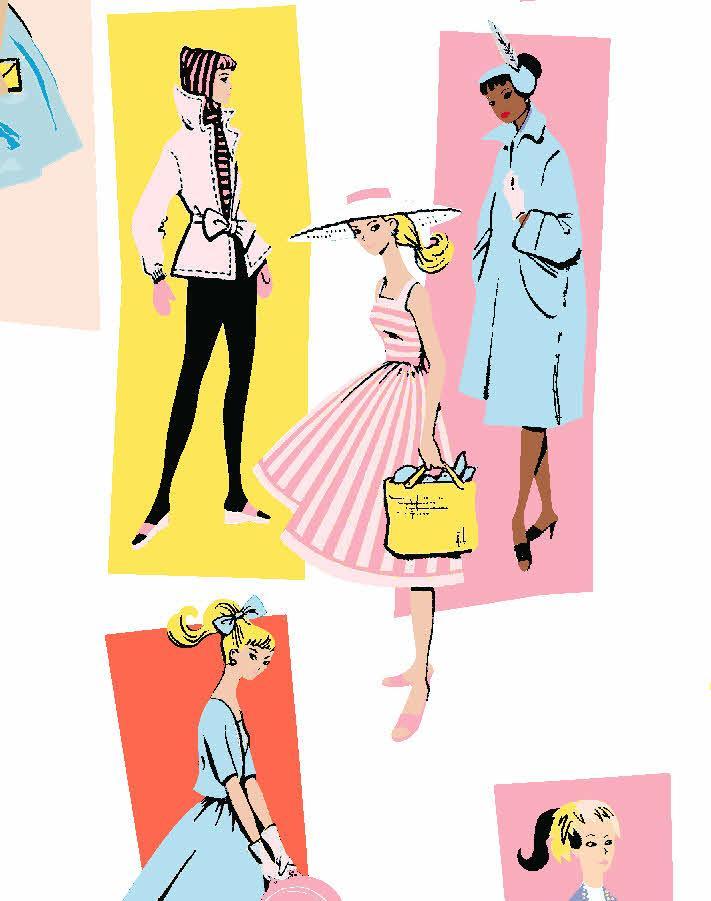 Barbie™ Mod Shapes Wallpaper - Daffodil & Persimmon Floral Design | Peel & Stick Removable Wallpaper for Kids Room, Nursery, or Playroom Decor