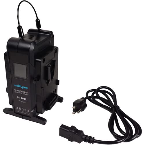 IndiPRO Dual V-Mount Battery Intelligent Charger - Professional Power Solution for DSLR Cameras, Video Cameras & Film Equipment - Perfect for On-Location Shooting & Studio Productions