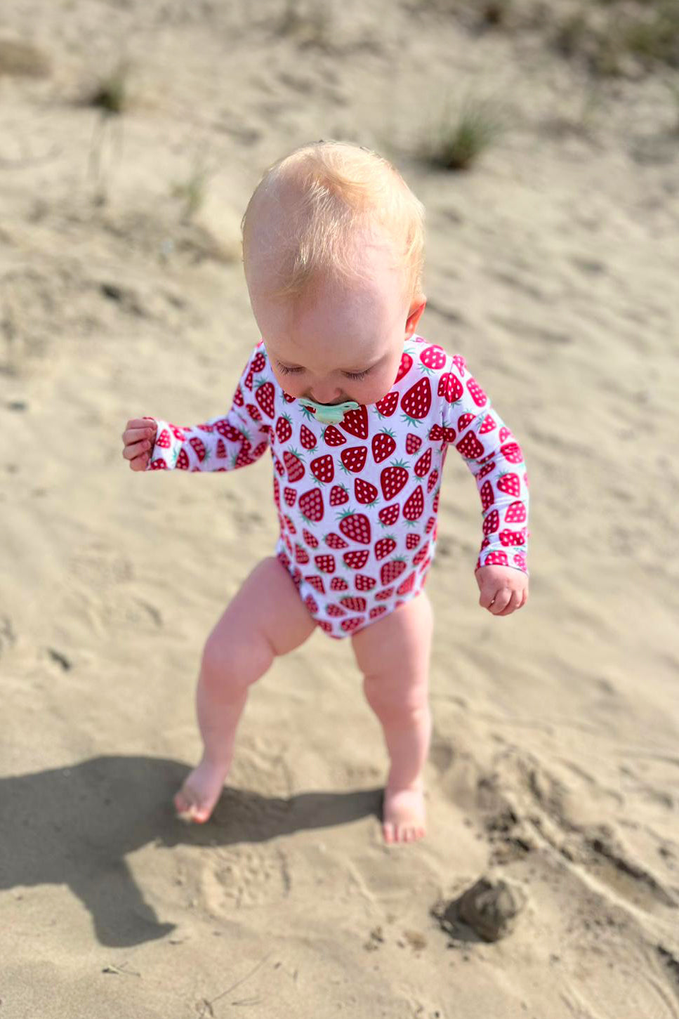 Sienna Strawberry Long Sleeve Swimwear - UPF 50+ Sun Protection One Piece Bathing Suit for Women | Beach, Pool, Surfing & Summer Vacation