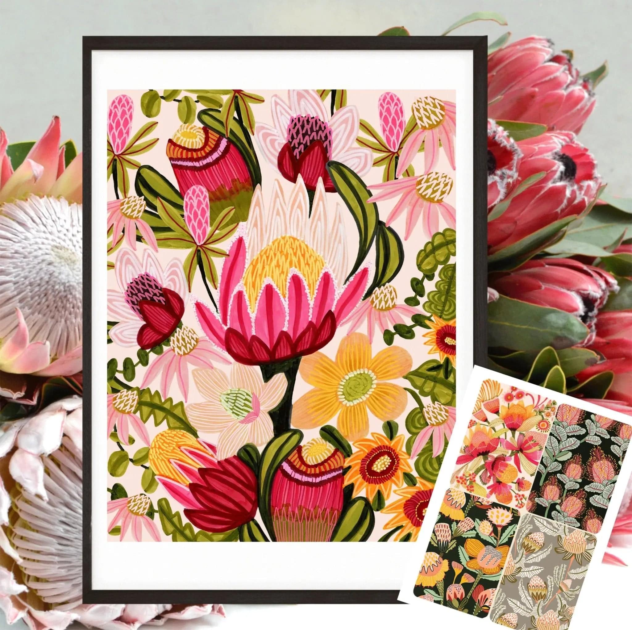 Australian Flowers Wall Art Gift Set - Floral Canvas Prints for Home Decor, Perfect for Living Room, Bedroom & Office