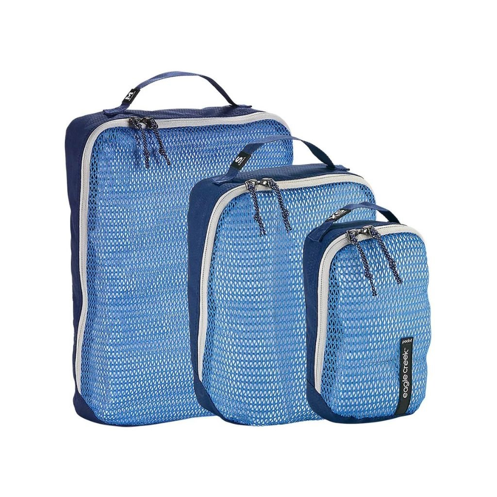Eagle Creek PACK IT REVEAL Cube Set - XS/S/M Sizes - Aizome Blue & Grey - Perfect for Travel Organizers, Packing Cubes for Suitcases, Backpacks & Carry-On Luggage