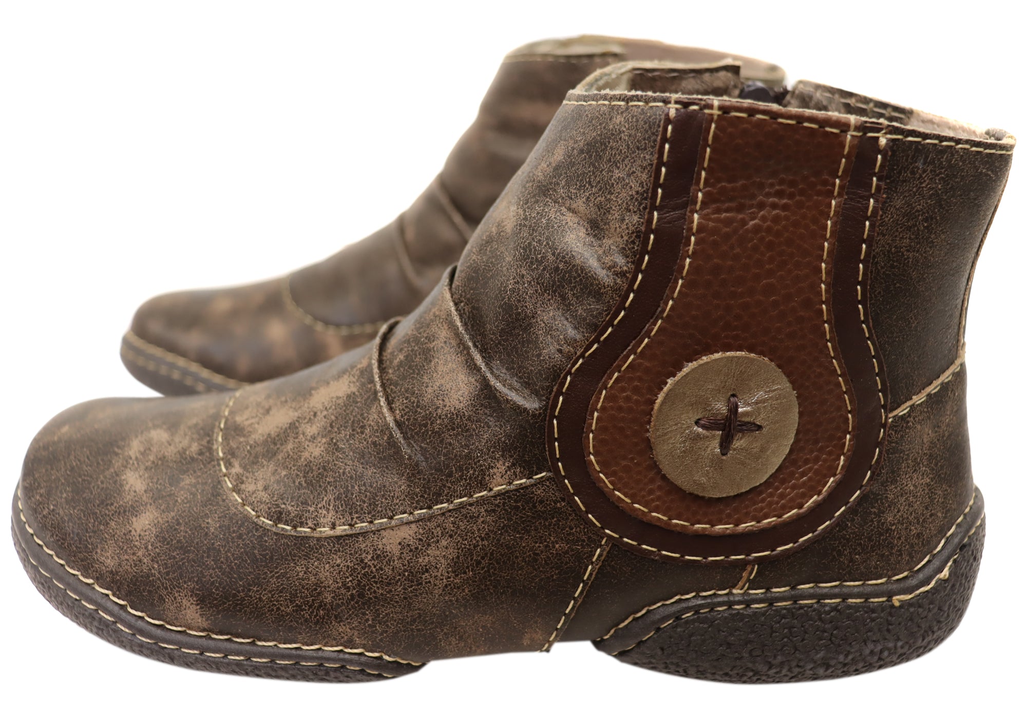 J Gean Luna Women's Comfortable Leather Ankle Boots - Made in Brazil - Perfect for Casual Outings, Office Wear & Fall Fashion
