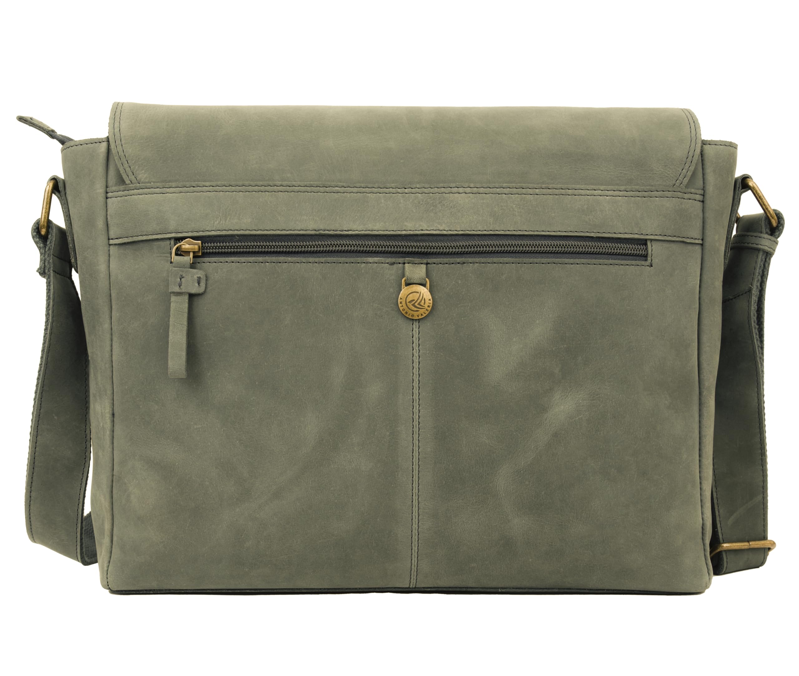 Premium Genuine Leather Messenger Bag for Men - Antonio Valeria Robert Business & Travel Laptop Bag - Stylish Work Briefcase for Office, Commuting & Daily Use