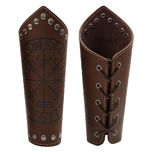 Vegvisir Celtic Knot Bracers-brown