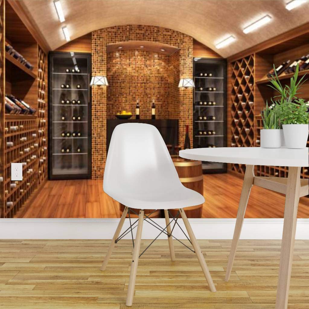 Wine Cellar Wall Mural - Peel and Stick Self-Adhesive Wallpaper - Large Removable Vinyl Wall Decal - Home Decor for Dining Rooms, Bars & Kitchen Backsplash - Easy DIY Shelf Liner & Wall Covering