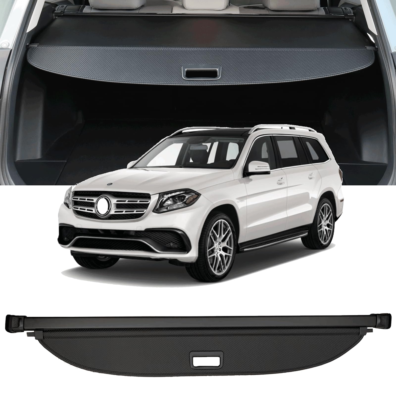 Premium Retractable Cargo Cover for 2013-2020 Mercedes-Benz GLS-Class & AMG GLS 63 SUV - Trunk Security Shade Protector for Luggage & Valuables - Perfect for Road Trips, Shopping & Outdoor Adventures