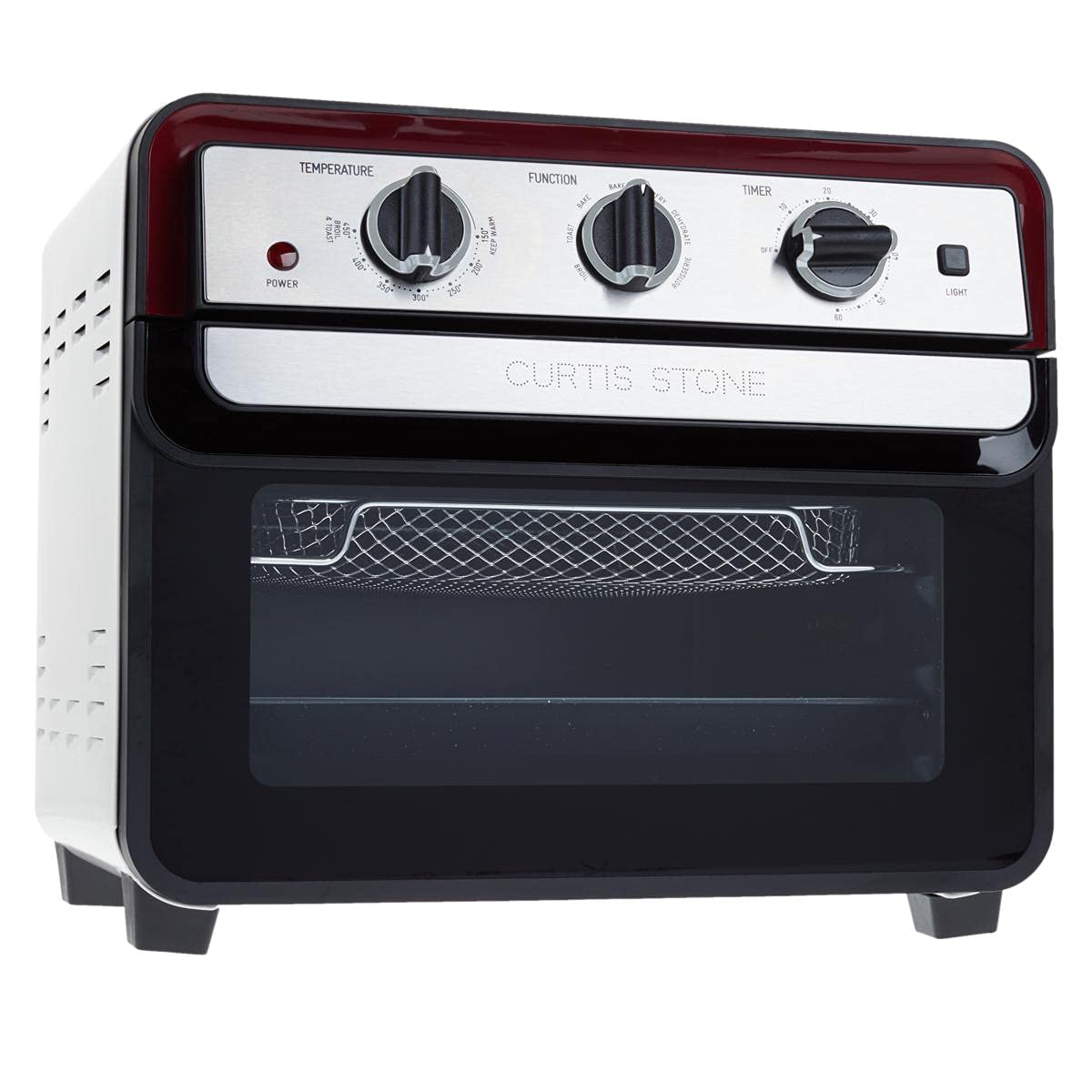 Curtis Stone Dura-Electric 1700-Watt 22L Air Fryer Oven Toaster - Model 679-725 (Renewed) in Red | Large Capacity Countertop Convection Oven for Healthy Cooking, Baking, Roasting & Reheating | Perfect for Families, Meal Prep & Quick Weeknight Dinners