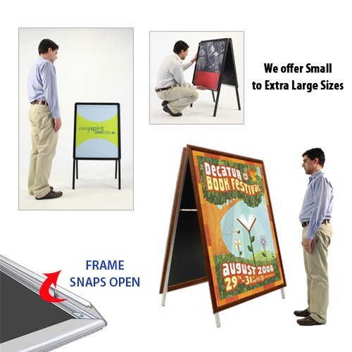 12x36 Wooden A-Frame Sign Holder with 1 1/4