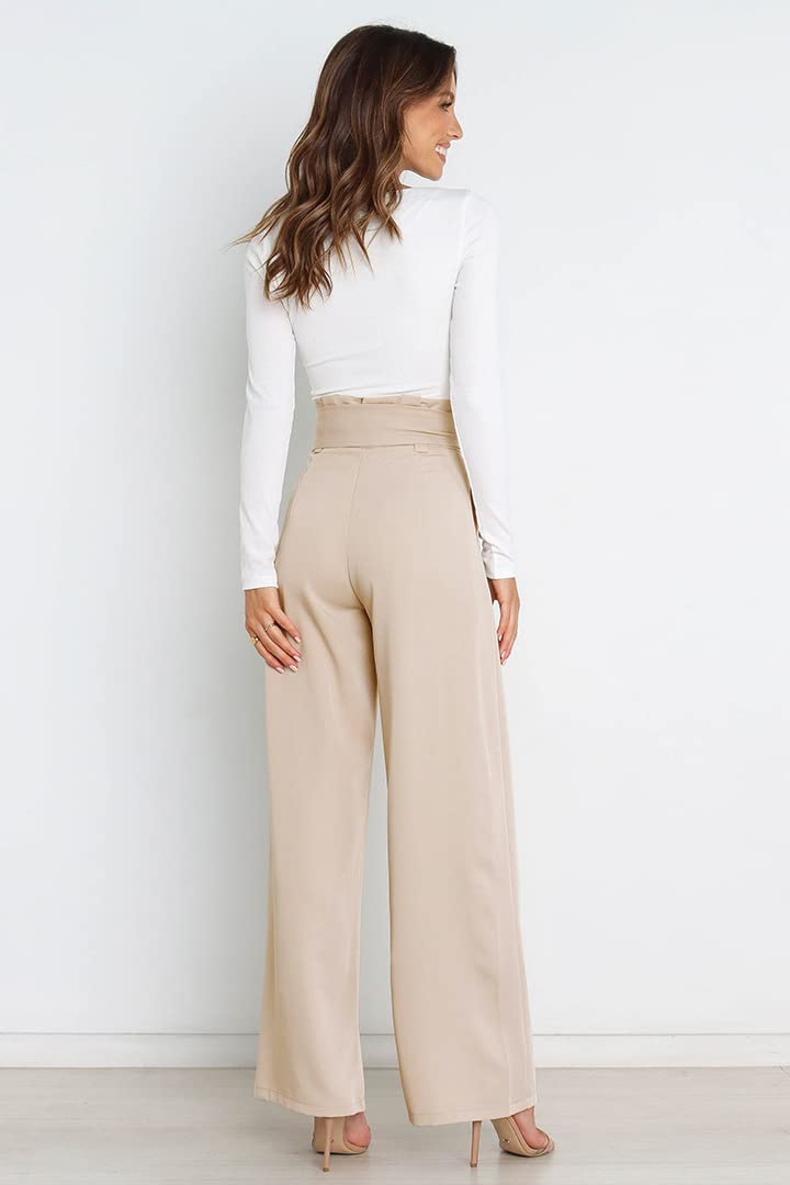 Daysskk Women's Wide Leg Pants - High Waist Work & Casual Dress Pants - Flowy & Comfortable for Office, Business, Travel & Everyday Wear