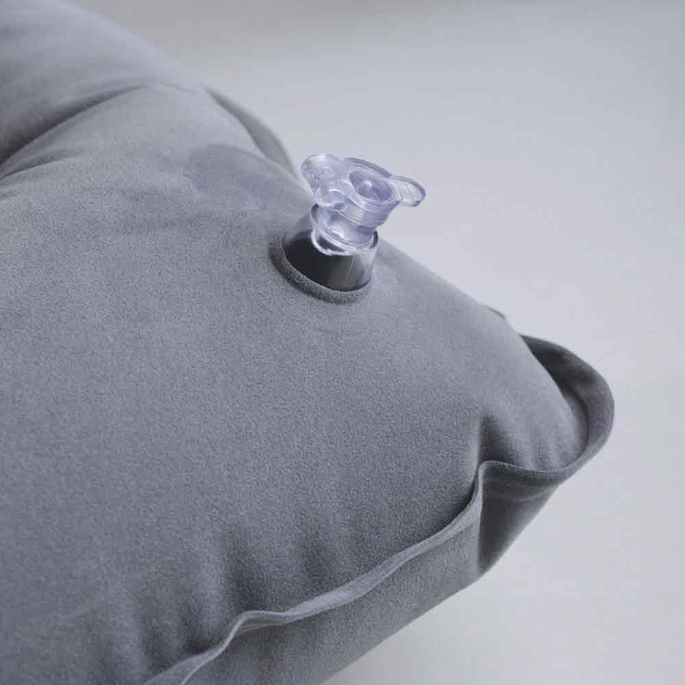 Travel Blue TB 220 Classic Inflatable Neck Pillow for Airplane Travel - Grey | Compact & Comfortable Support for Long Flights, Road Trips & Office Naps