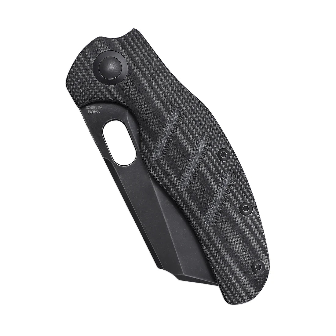Kizer V5488C5 Sheepdog XL Folding Knife - 154CM Black Stonewash Blade, Black Micarta Handles - EDC, Camping, Hunting & Outdoor Survival Tool