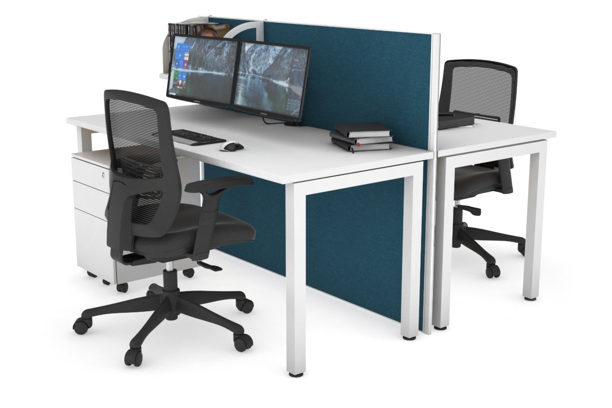 Horizon Quadro 2-Person Office Workstation Bench with Square Legs - 70.9