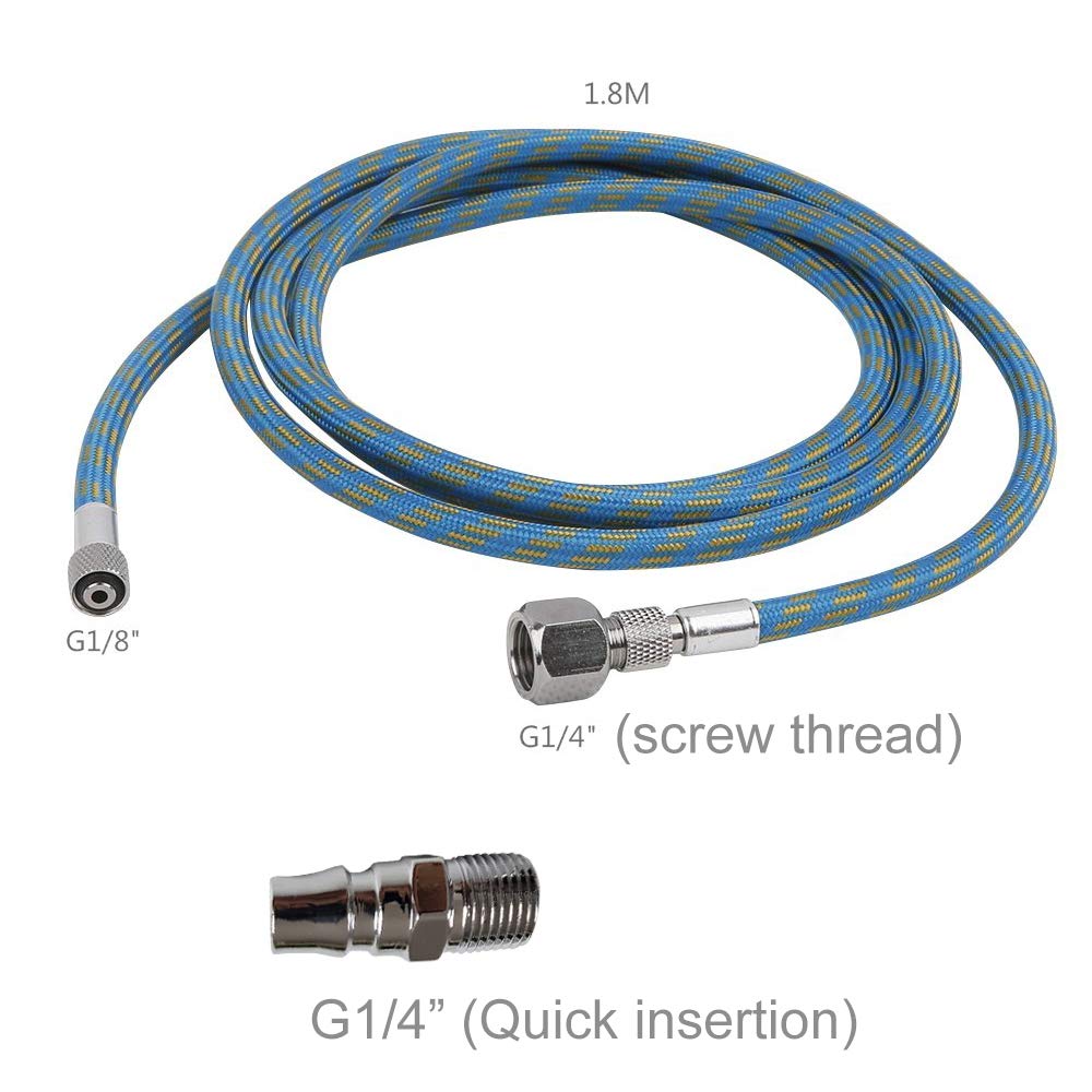 6-Ft Braided Airbrush Air Hose with 1/8