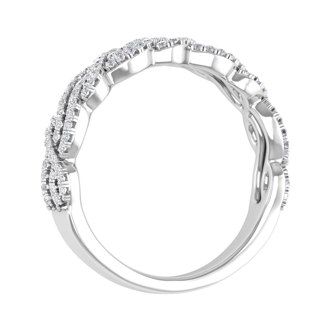 1/3 Carat Twisted Diamond Wedding Band Ring in 10K Gold - Elegant Bridal Jewelry for Women, Perfect for Engagement, Anniversary & Special Occasions