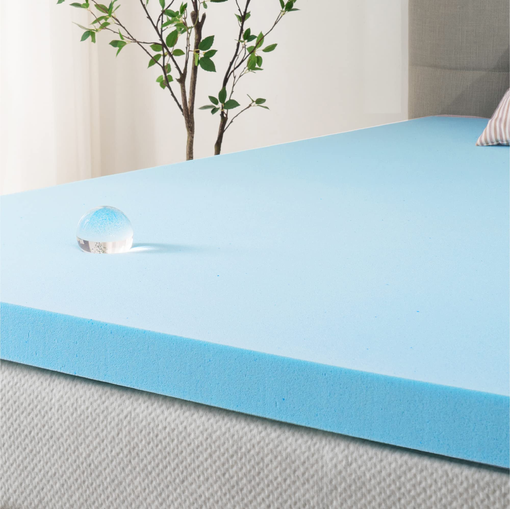 ZINUS 3 Inch Green Tea Cooling Gel Memory Foam Mattress Topper - King Size, CertiPUR-US Certified Cooling Gel Foam for Pressure Relief & Temperature Regulation - Perfect for Hot Sleepers & Bedroom Comfort Upgrade