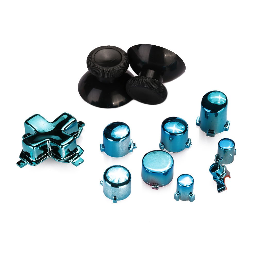 Xbox One Elite Controller Full Button Kit - Dpad, RT LT RB LB ABXY Guide Trigger Bumper Buttons Set + T8 T6 Screwdrivers & Crowbar (Blue) | Replacement Parts for Gaming Accessories | Perfect for DIY Repairs & Controller Customization