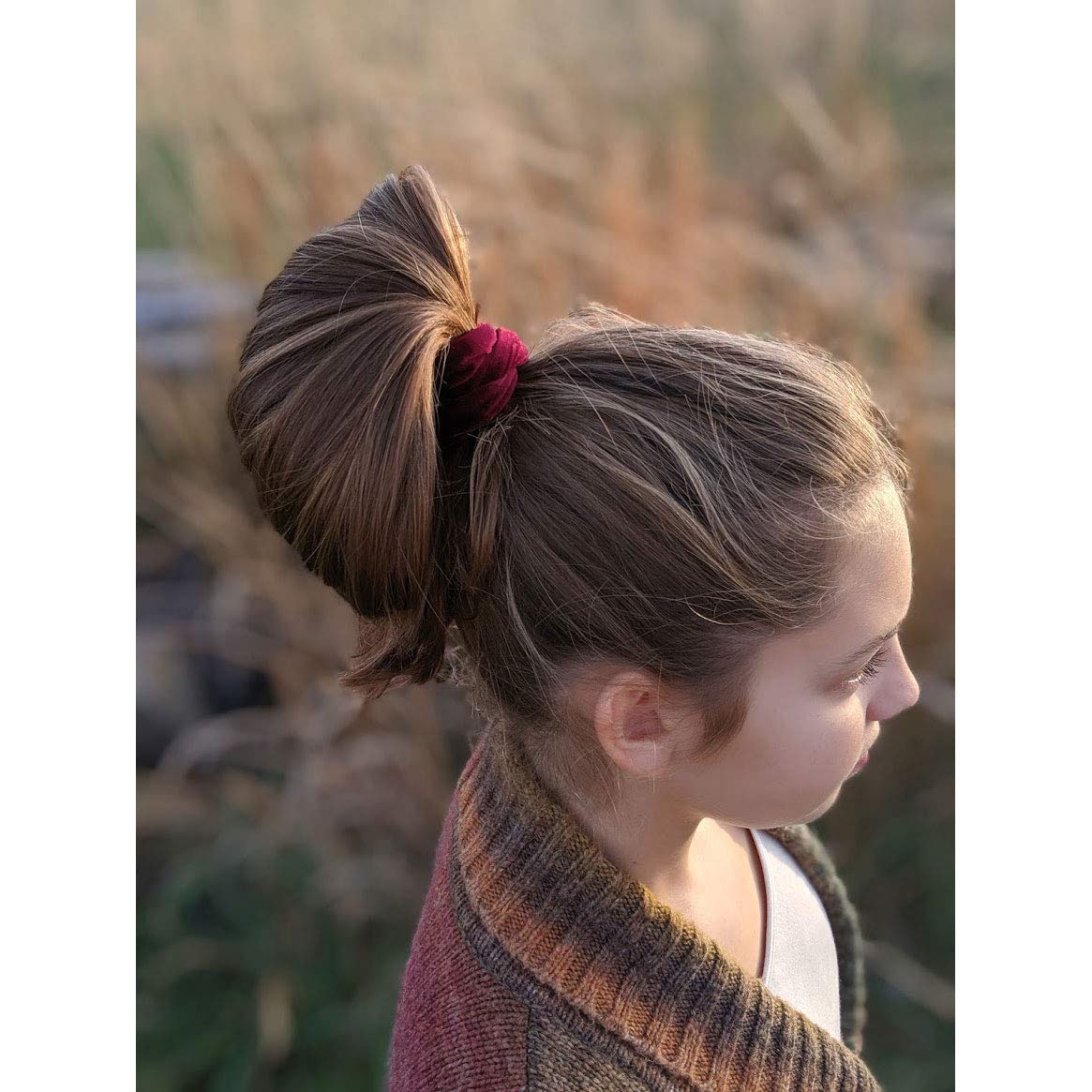 6-Piece Velvet Hair Scrunchies Set - Rose Gold, Dusty Lilac, Rosy Mauve, Wine, Latte & Coral Rose | Soft Hair Ties for Women & Girls | Perfect for Workouts, Office, School & Everyday Use