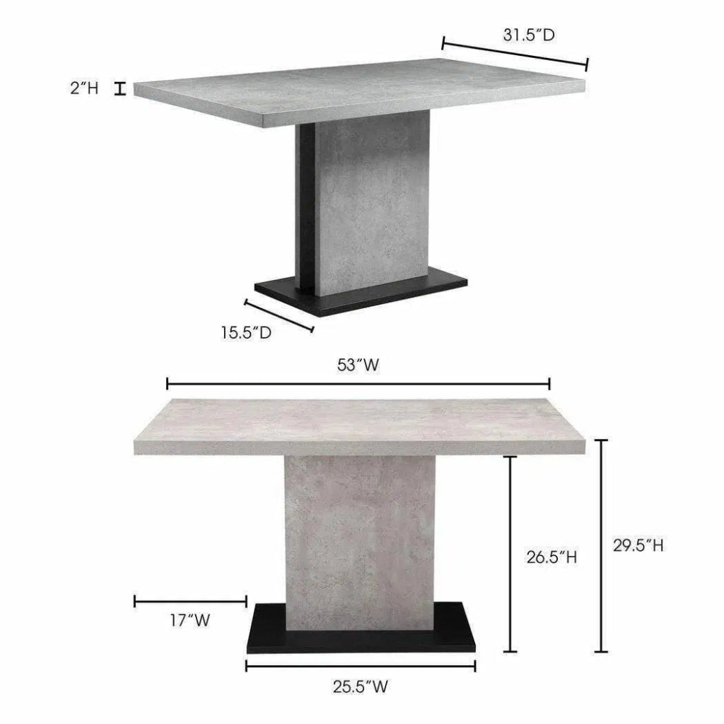 53 Inch Modern Grey Dining Table - Perfect for Small Spaces, Kitchen, Dining Room & Apartment