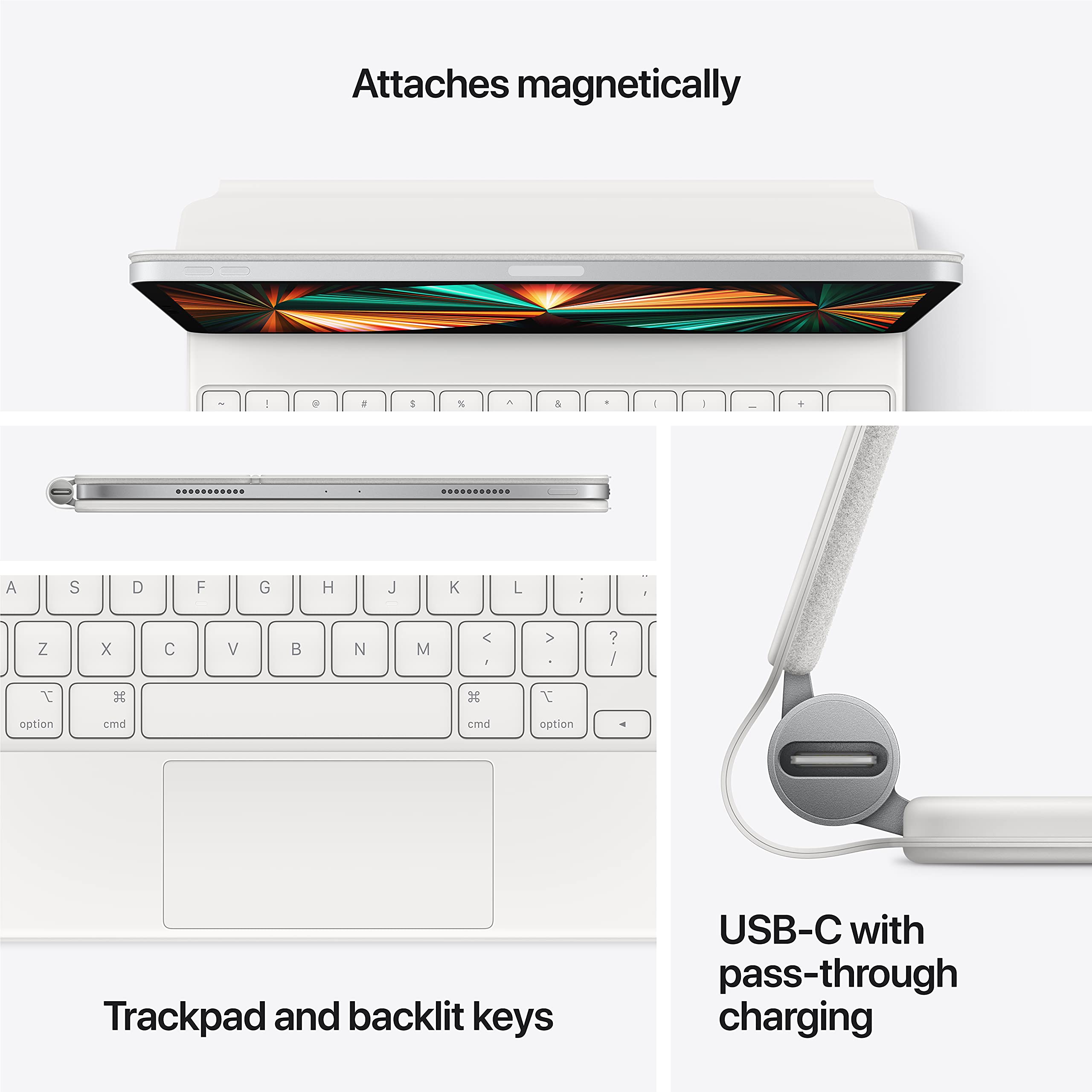 Apple Magic Keyboard for iPad Pro 12.9-inch (3rd-6th Gen) & iPad Air (M2) - Slim Protective Case with Built-in Trackpad & US English Layout - Perfect for Work, Travel & Creative Projects (Black)