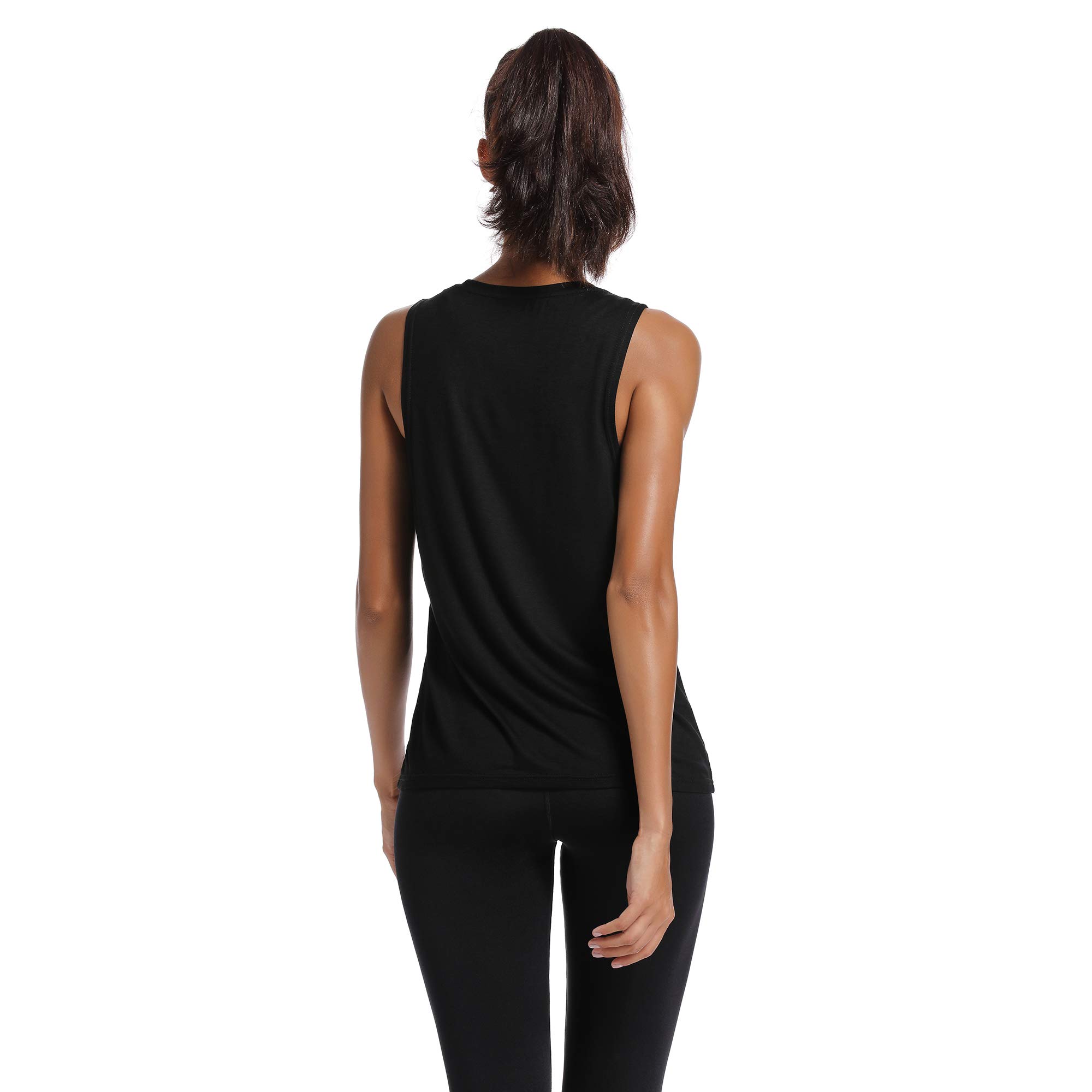 Women's Workout Tank Tops - Breathable Racerback Gym Shirts for Fitness & Yoga | Lightweight Sleeveless Activewear for Running, Training & Summer Workouts (Black)