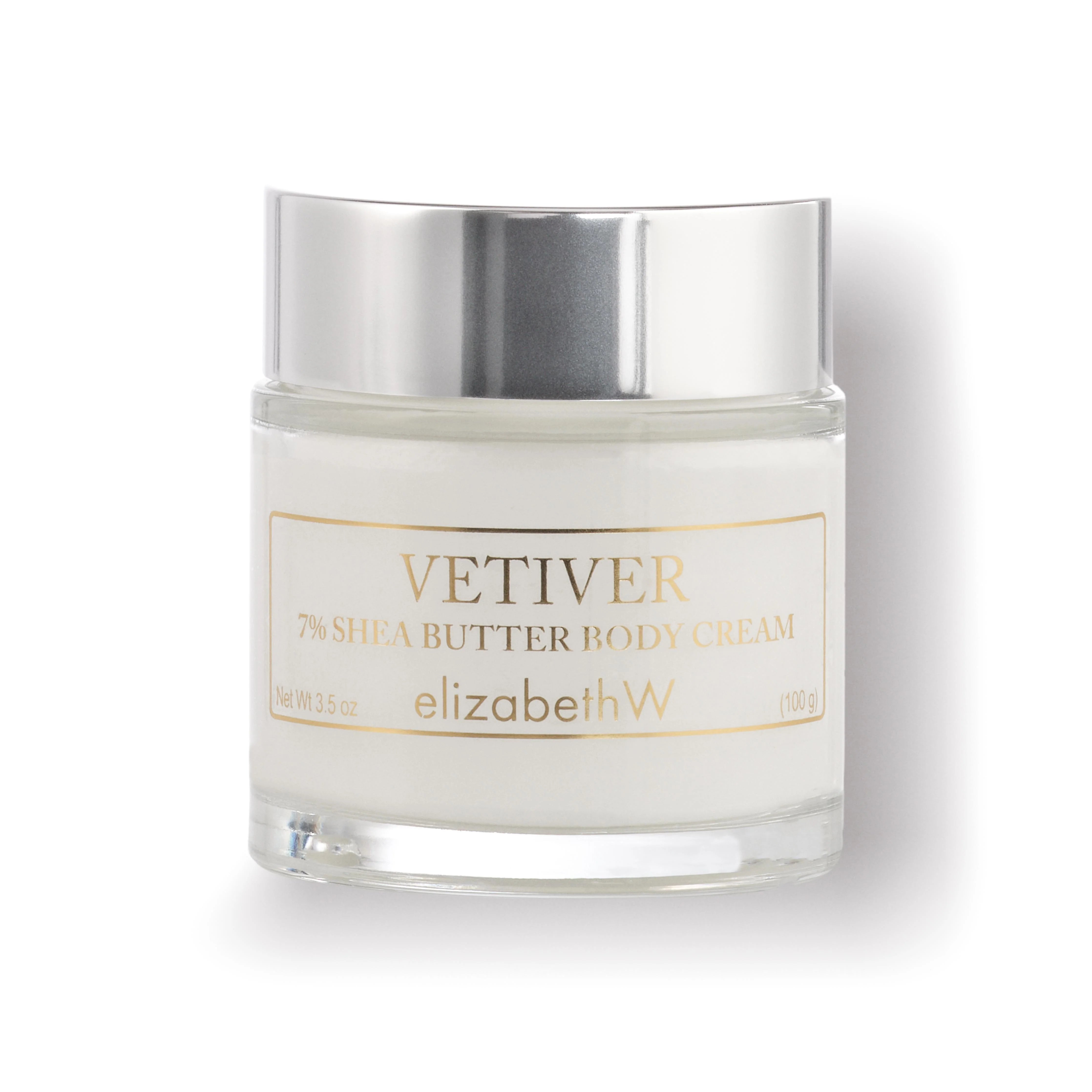 Elizabeth W Vetiver Shea Butter Body Cream - 3.5oz Moisturizing Lotion for Dry Skin, Natural Hydration for Hands, Body & Feet - Perfect for Daily Use, Spa Days & Gift Giving