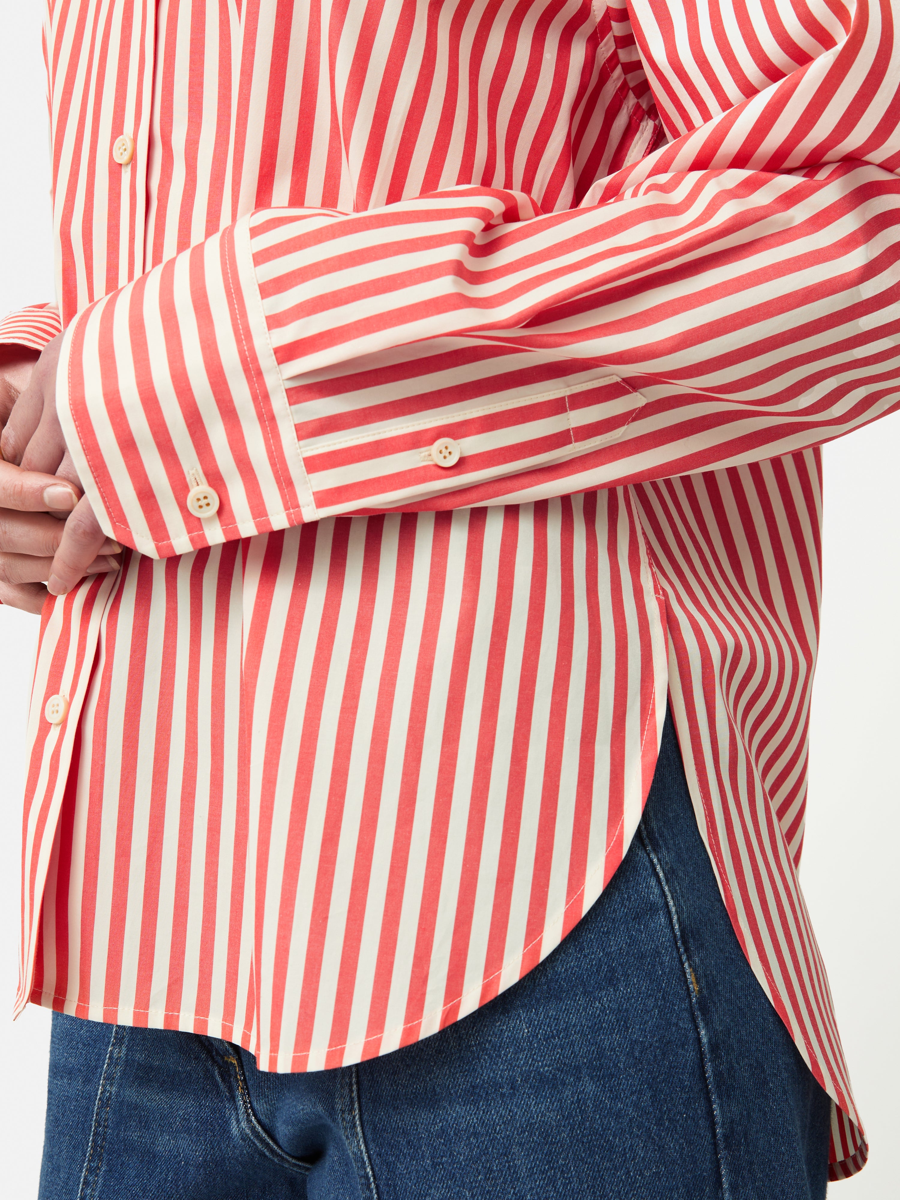 Premium Cotton Poplin Striped Shirt for Men & Women | Coral Summer Casual Wear | Perfect for Office, Beach & Outdoor Activities