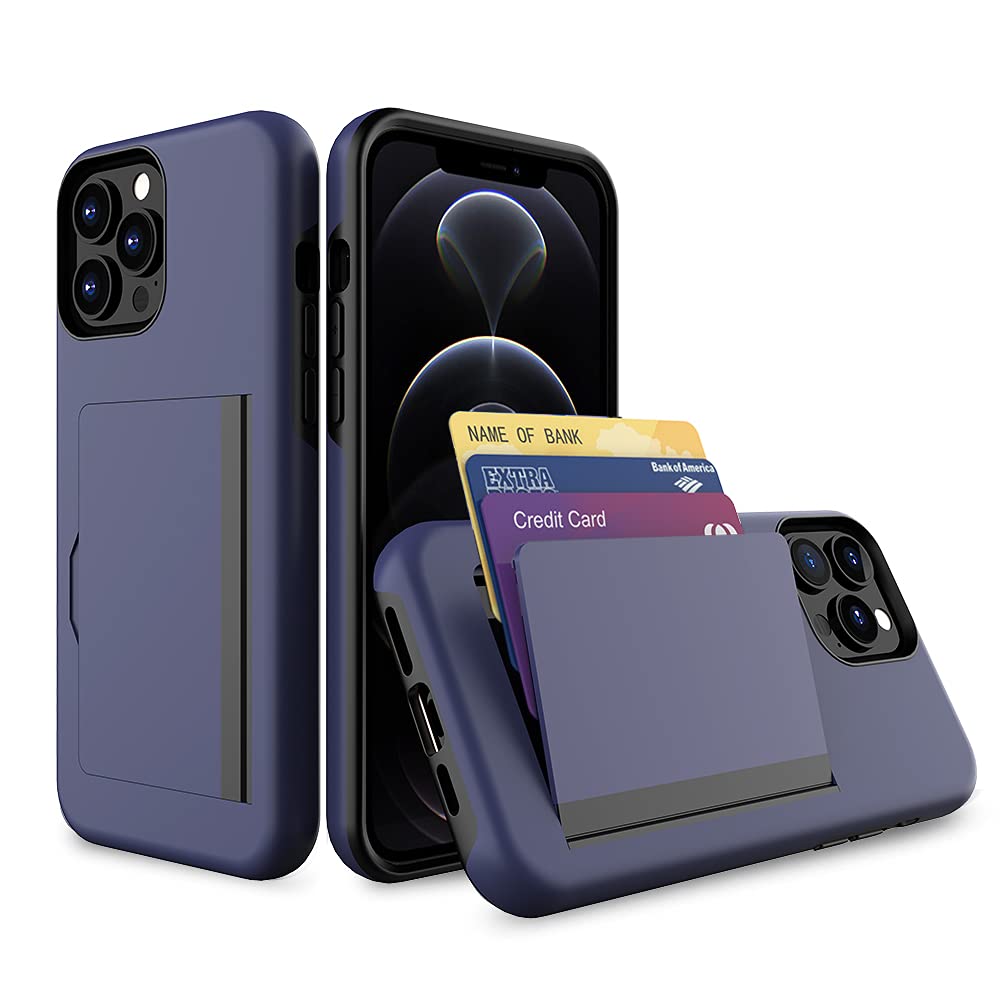 Premium iPhone 13 Pro Max Wallet Case with Card Holder & Credit Card Slots - Shockproof Protective Cover (Grey) - Perfect for Travel, Work & Everyday Use