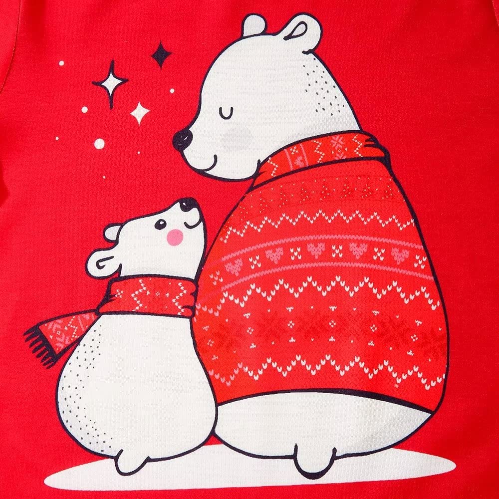 Family Matching Christmas Pajamas Sets - Bear Print Long Sleeve Crew Neck T-Shirt & Plaid Pants Holiday Sleepwear for Men (Size M) | Cozy Winter Pajama Set for Family Photos, Christmas Morning & Festive Lounging