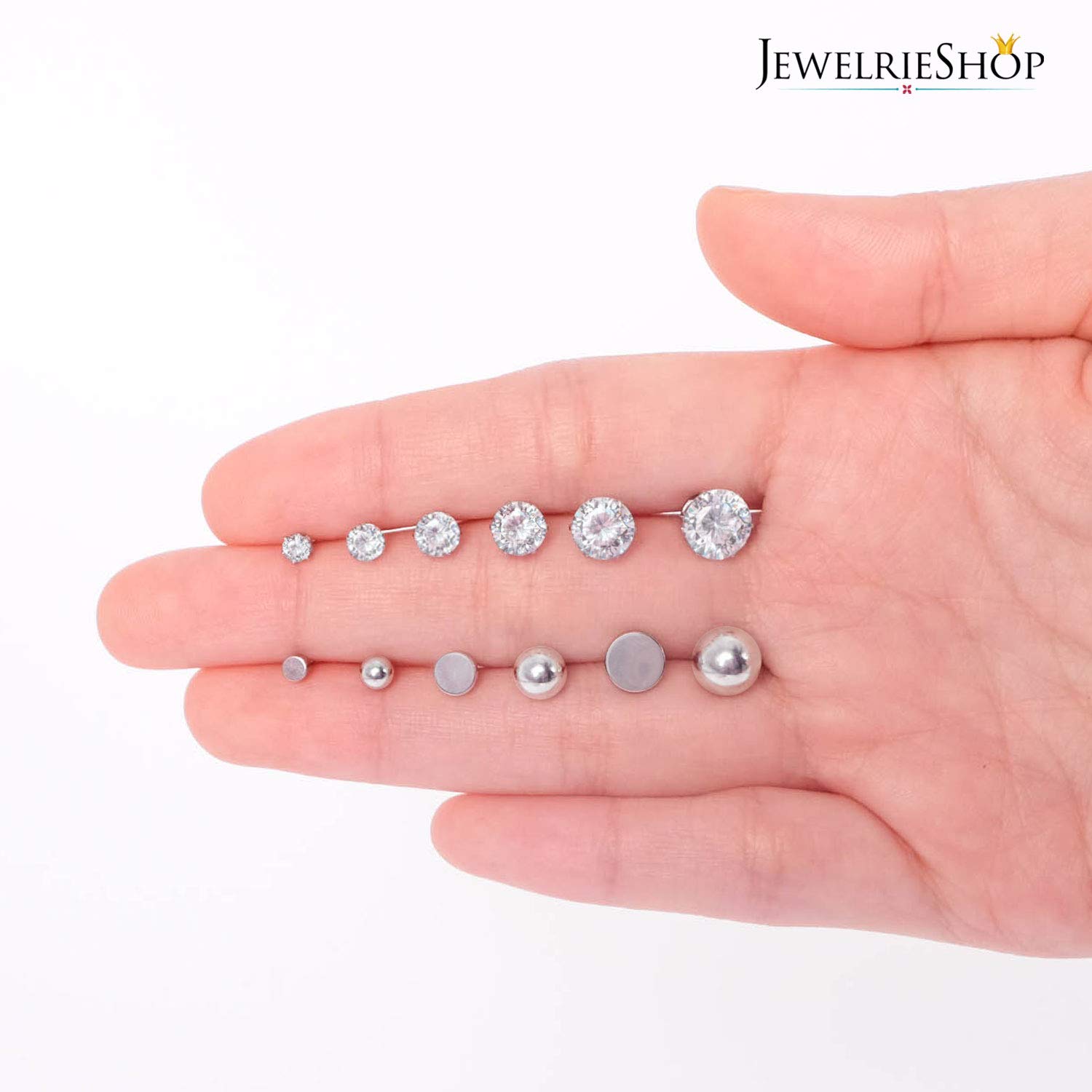 Hypoallergenic Stainless Steel Earrings for Women & Men - CZ Ball, Faux Pearl & Hoop Stud Set | Perfect for Everyday Wear, Gifts & Special Occasions