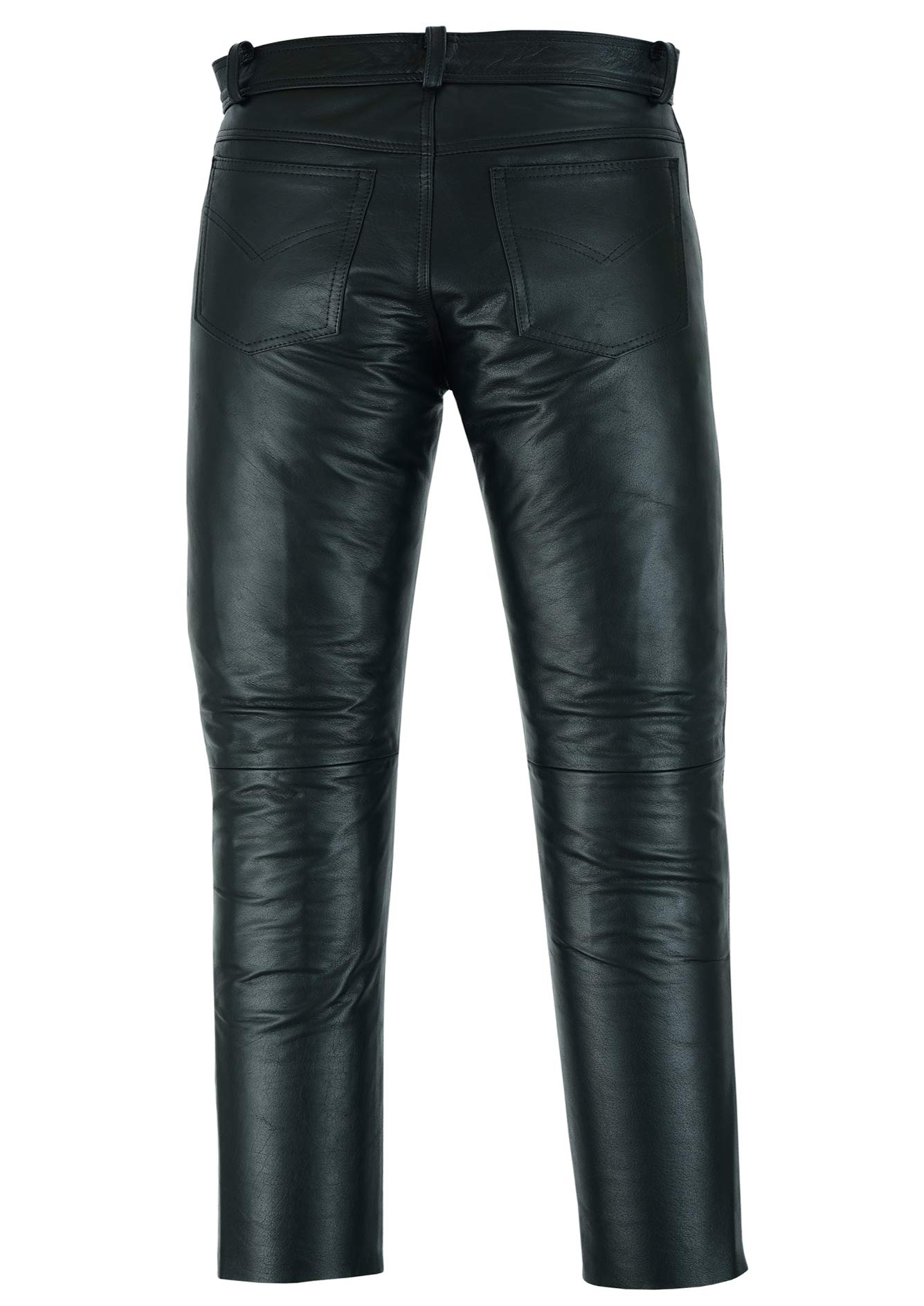 Premium Men's Black Leather Motorcycle Pants - Classic Fitted Riding Trousers for Harley & Cruiser Bikes | Durable & Comfortable for Long Rides & Urban Commuting