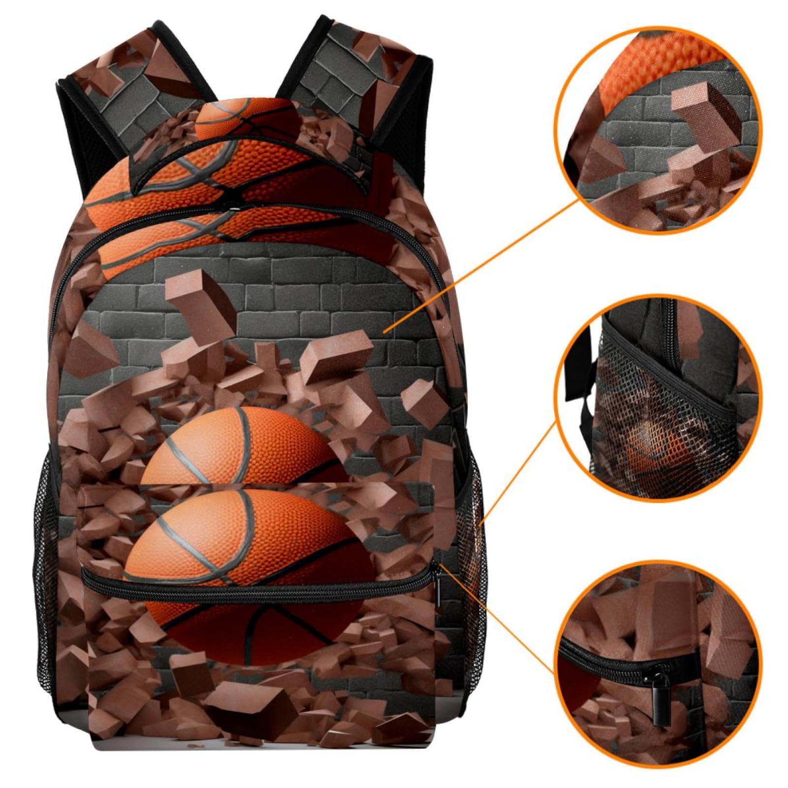 Stylish Unisex Travel Backpack for Women & Men - Durable Carry-On Backpack for Work, Gym & Outdoor Adventures | Perfect for Commuting, Hiking & Basketball Fans