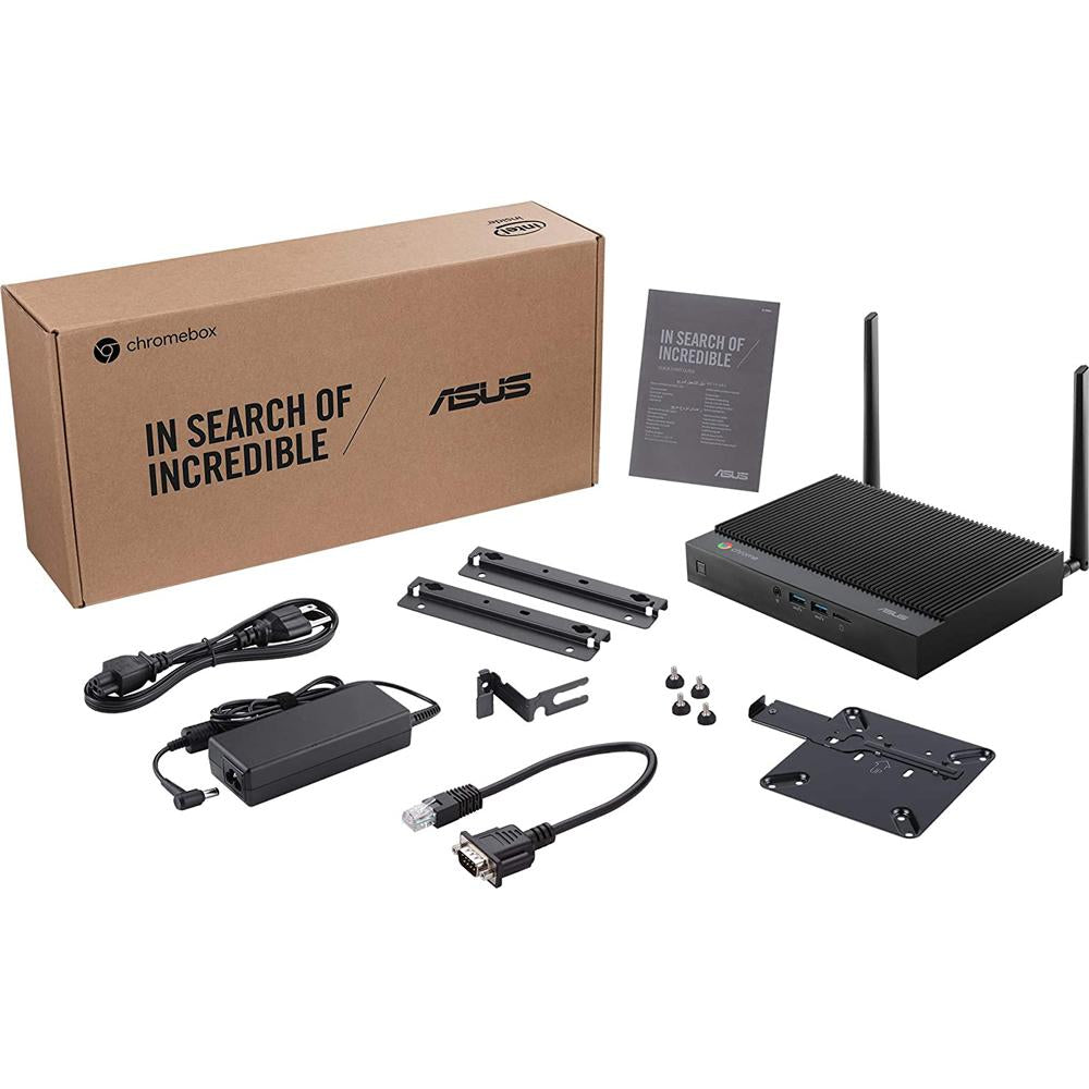 ASUS Fanless Chromebox Mini Desktop Computer with Intel Celeron 5205U Processor, 4GB RAM, 32GB Storage - Compact Chrome OS PC for Home Office, Digital Signage & Education Use