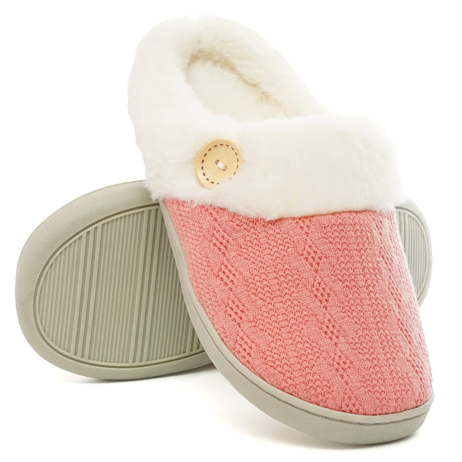 NANATREE Women's House Slippers - Memory Foam Indoor Fuzzy Slippers with Plush Furry Lining for Warmth & Comfort - Cozy Bedroom Shoes for Relaxing at Home
