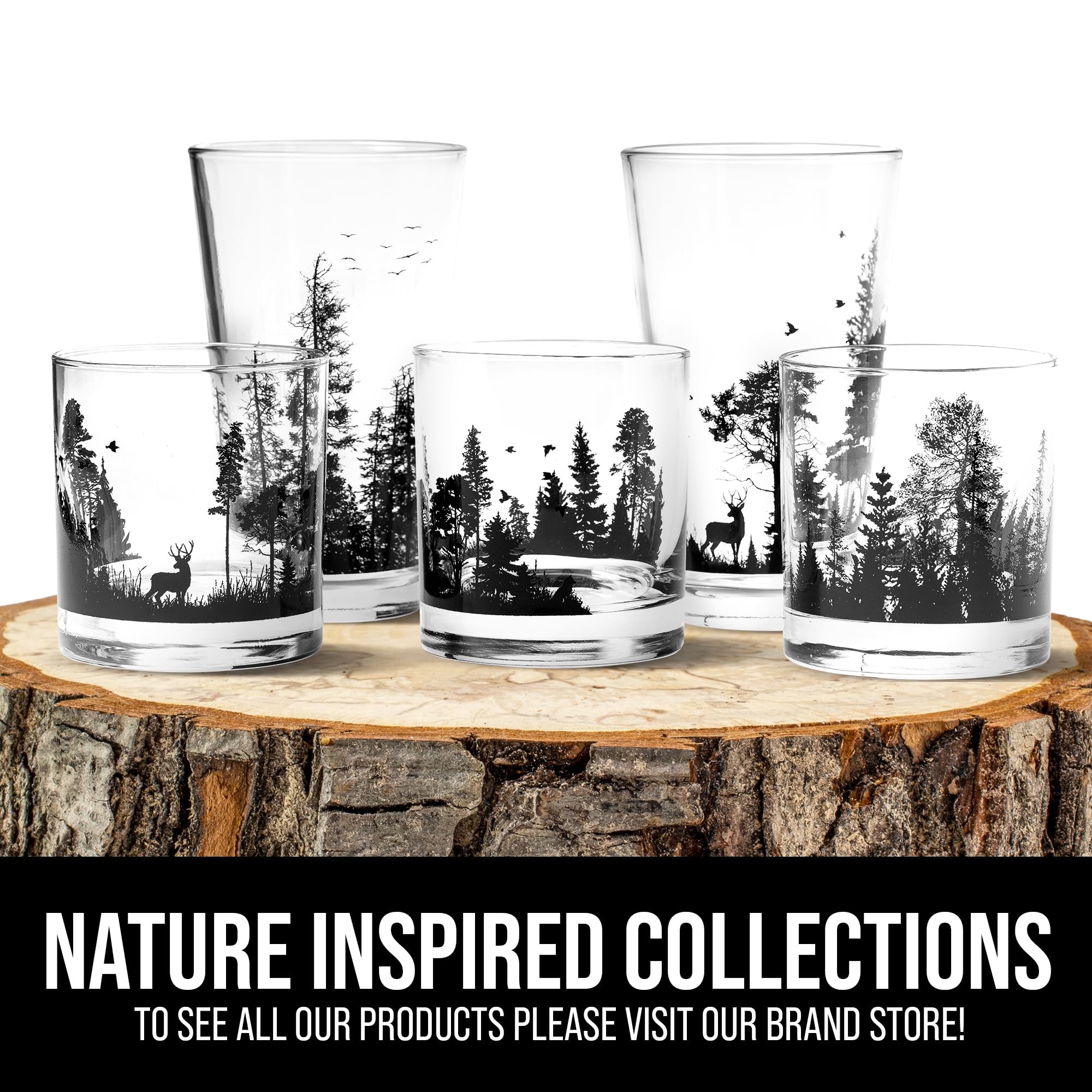 Premium Black Lantern Pint Glasses Set of 2 - 16oz Double Exposure Bear Design Craft Beer Glasses - Ideal for Home Bars, Parties & Gifts - Durable Cocktail & Mixing Glasses for Beer Enthusiasts