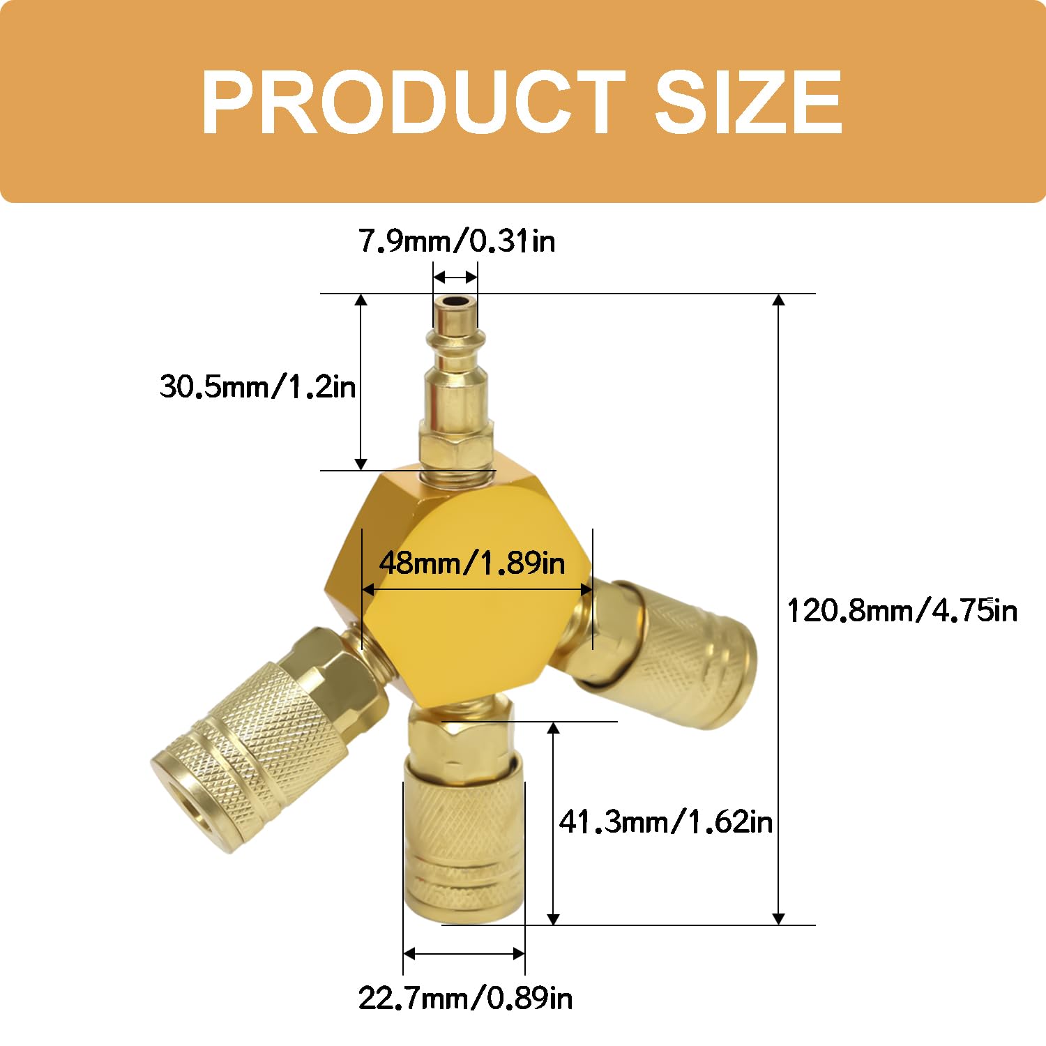 3 Way Hose Splitter 1/4