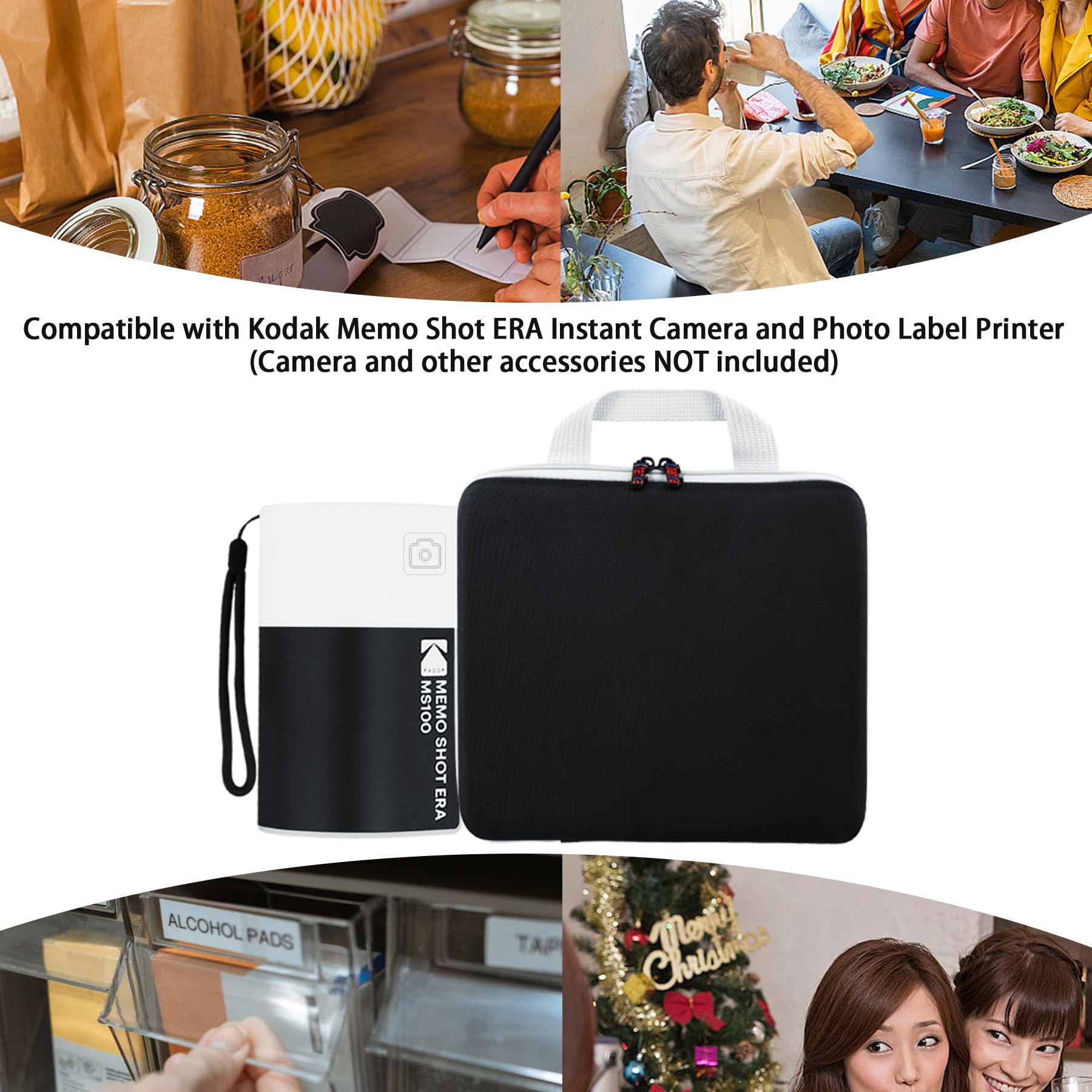 Khanka Durable Hard Case for KODAK Memo Shot ERA Kids Instant Digital Camera & Photo Label Printer Bundle - Protective White Cover | Perfect for Travel, School & Birthday Gifts