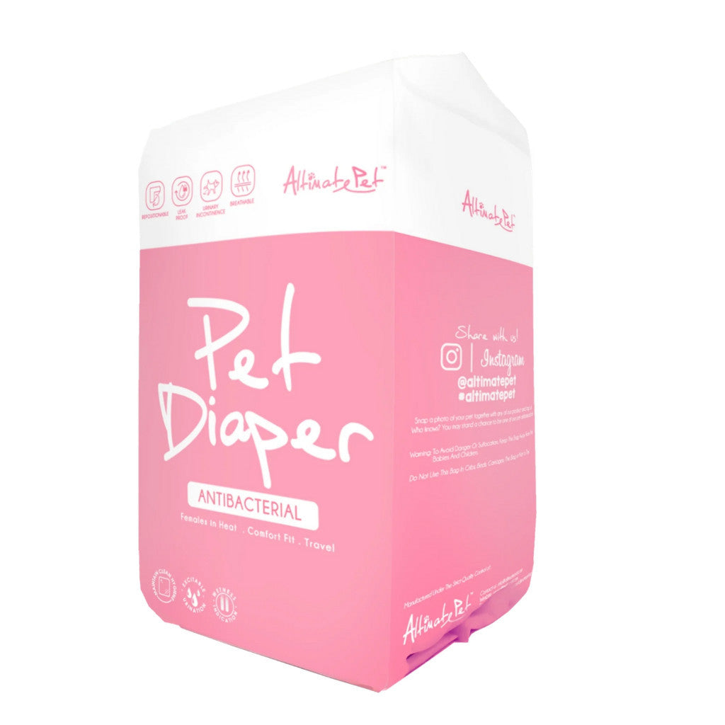 Ultimate Pet Antibacterial Disposable Female Dog Diapers - 5 Sizes (XS, S, M, L, XL) - Super Absorbent Washable Puppy Pads for Incontinence, Heat Cycles & Training - Perfect for Small, Medium & Large Dogs at Home or Travel