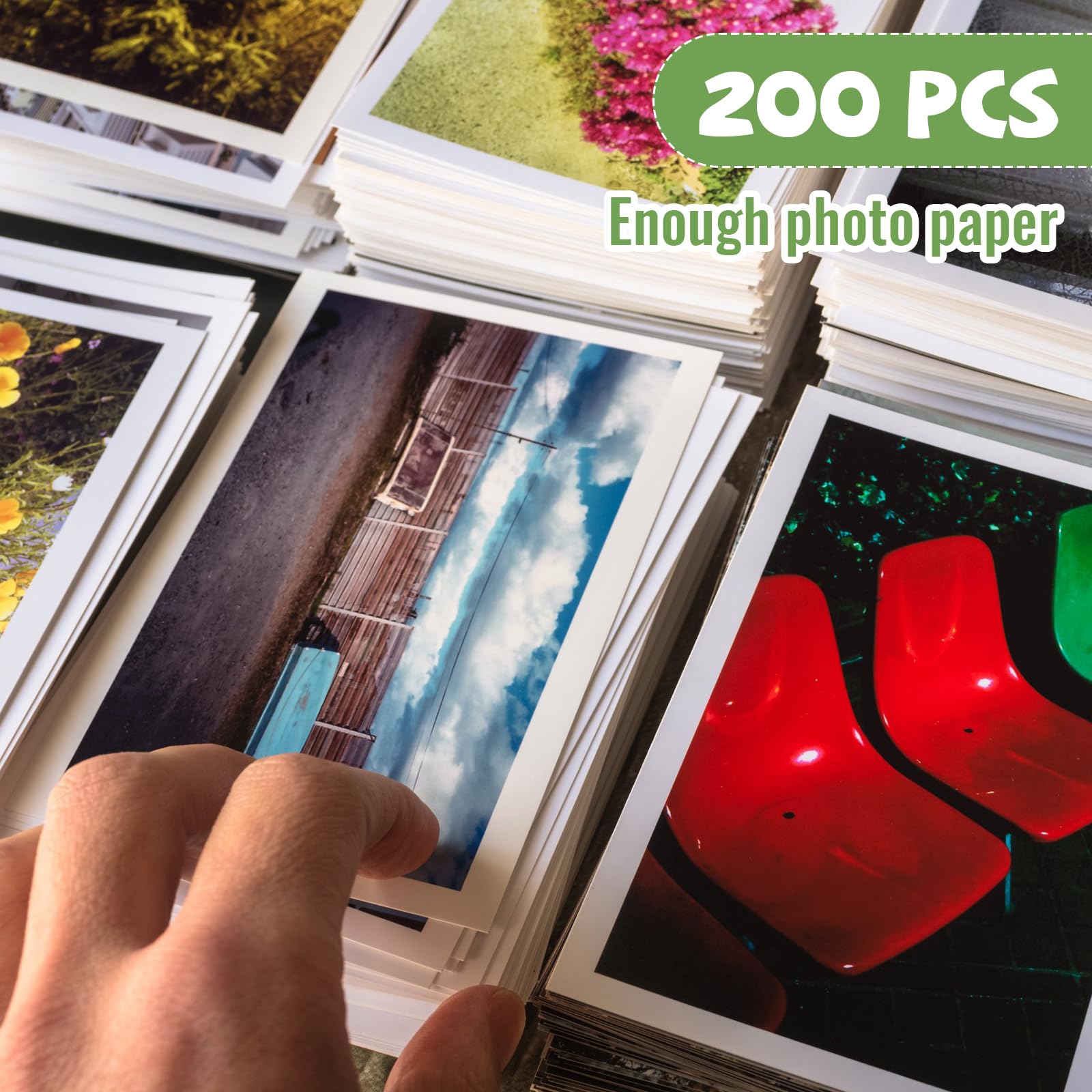 Fuutreo 200 Sheets Glossy Photo Paper 200gsm - Premium Inkjet Printer Paper for Pictures (2x3 Inch) - Ideal for Photo Printing, Scrapbooking & Craft Projects