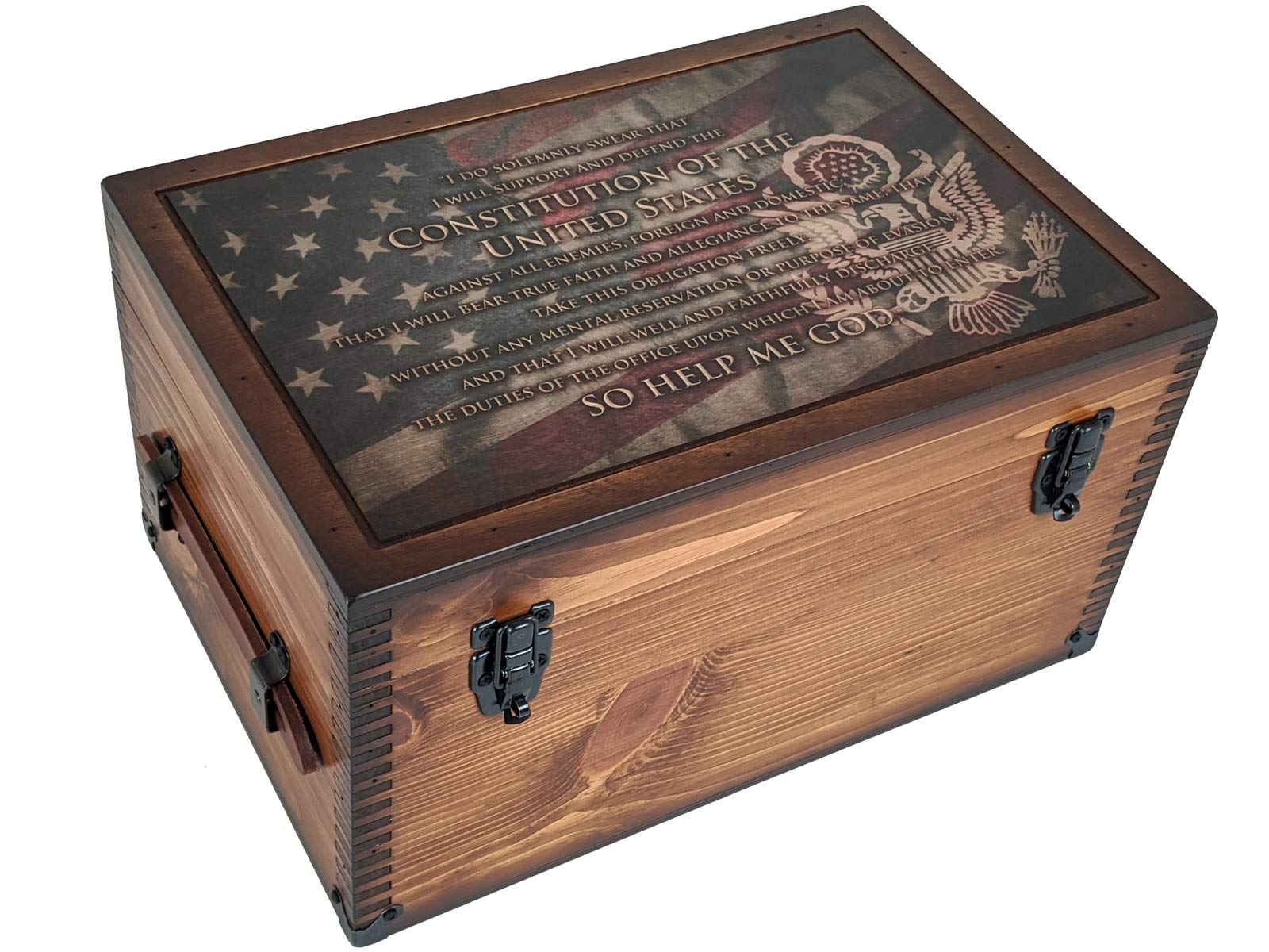 Military Oath of Office Keepsake Box - Engraved Wooden Display Case for Commissioning Ceremonies, Promotions & Retirement Gifts - Perfect for Army, Navy, Air Force & Marine Corps Memorabilia