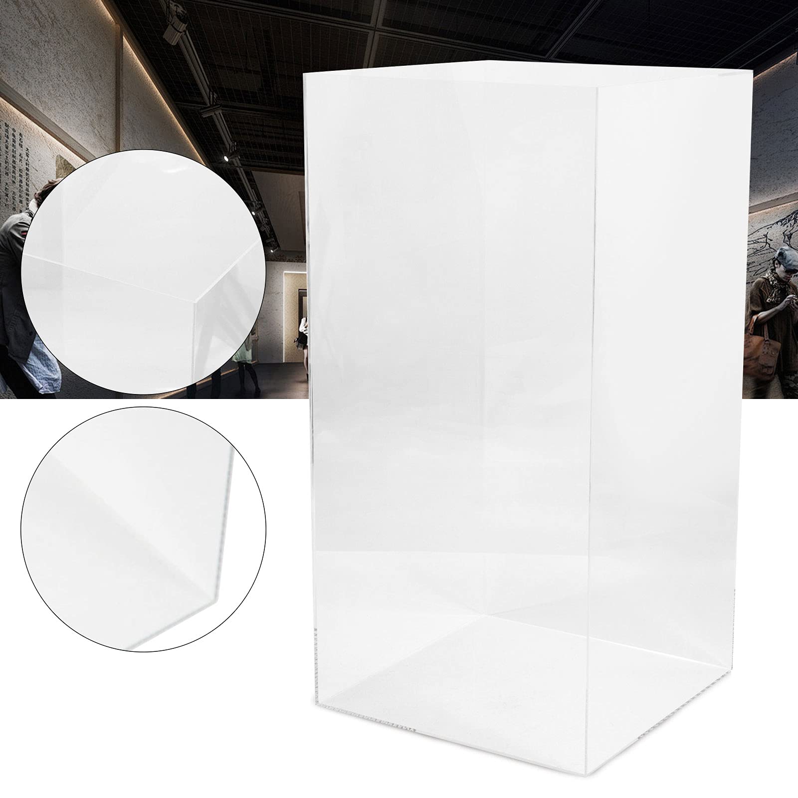 30x30x60cm Clear Acrylic Display Stand - Sculpture Pedestal, Cube Box & Riser for Wedding Receptions, Trade Shows, Sports Memorabilia & Collectibles - Perfect for Showcasing Models, Figurines & Art Displays