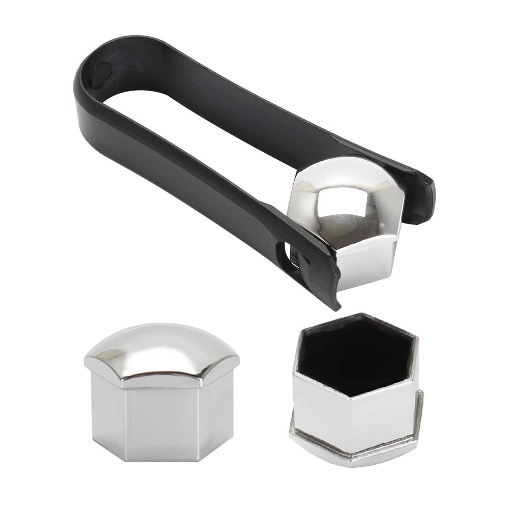 Universal 19mm Car Wheel Nut Covers - Silver Bolt Caps & Tyre Dust Screw Protectors (20pcs/Set) - Perfect for Alloy Wheel Protection & Custom Car Styling