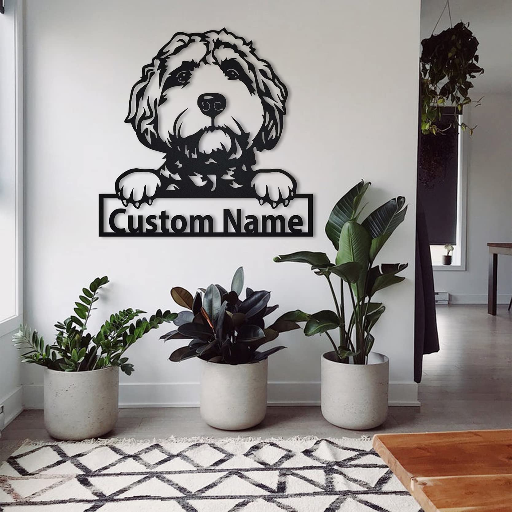 Custom Personalized Goldendoodle Dog Metal Sign Art - Engraved Pet Name Plaque - Unique Funny Dog Lover Gift for Home & Garden Decor - Perfect for Pet Memorial, Housewarming, Birthday Present