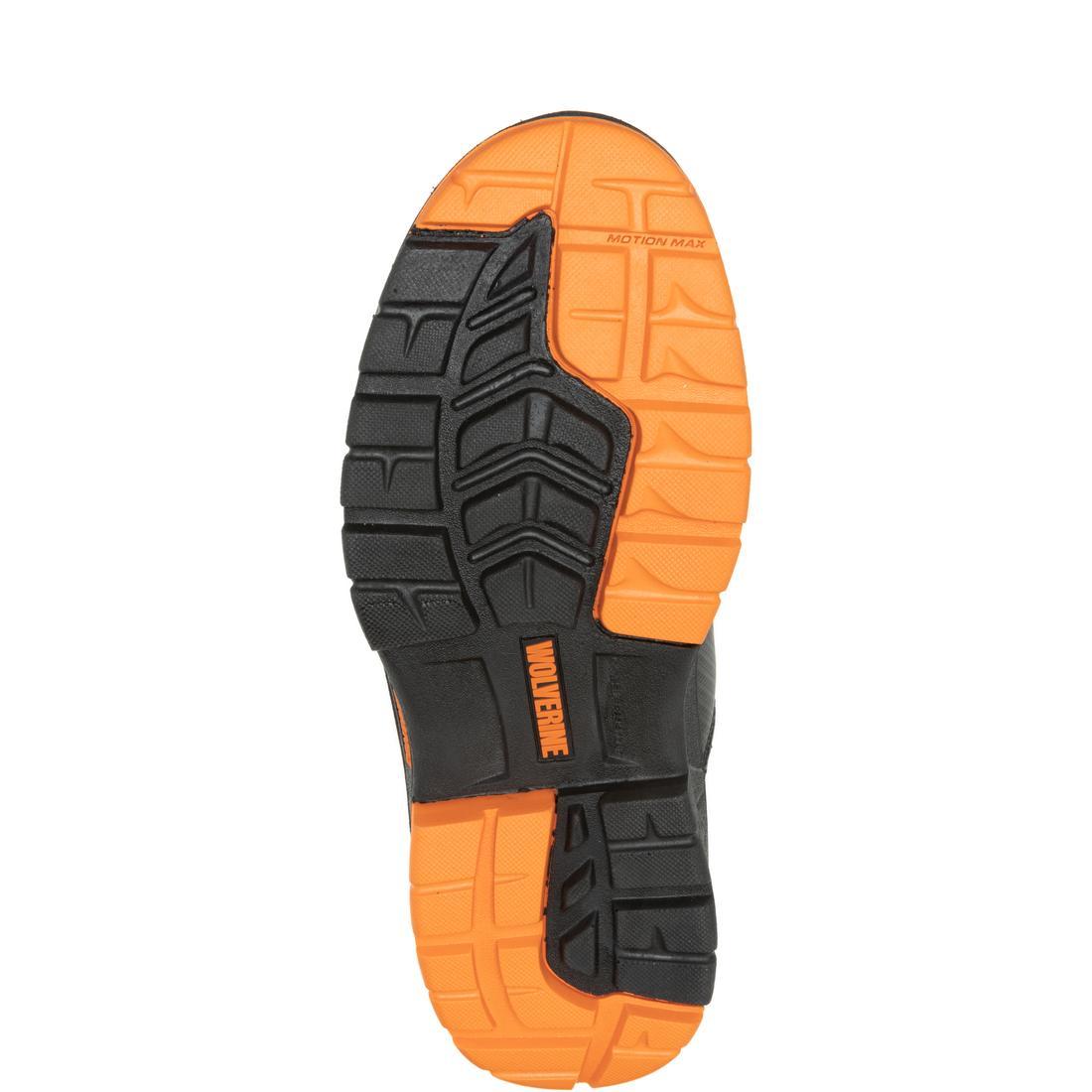 Overpass 6 CarbonMax Steel Toe Work Boots for Men - Black/Orange Safety Shoes for Construction, Warehouse & Outdoor Work