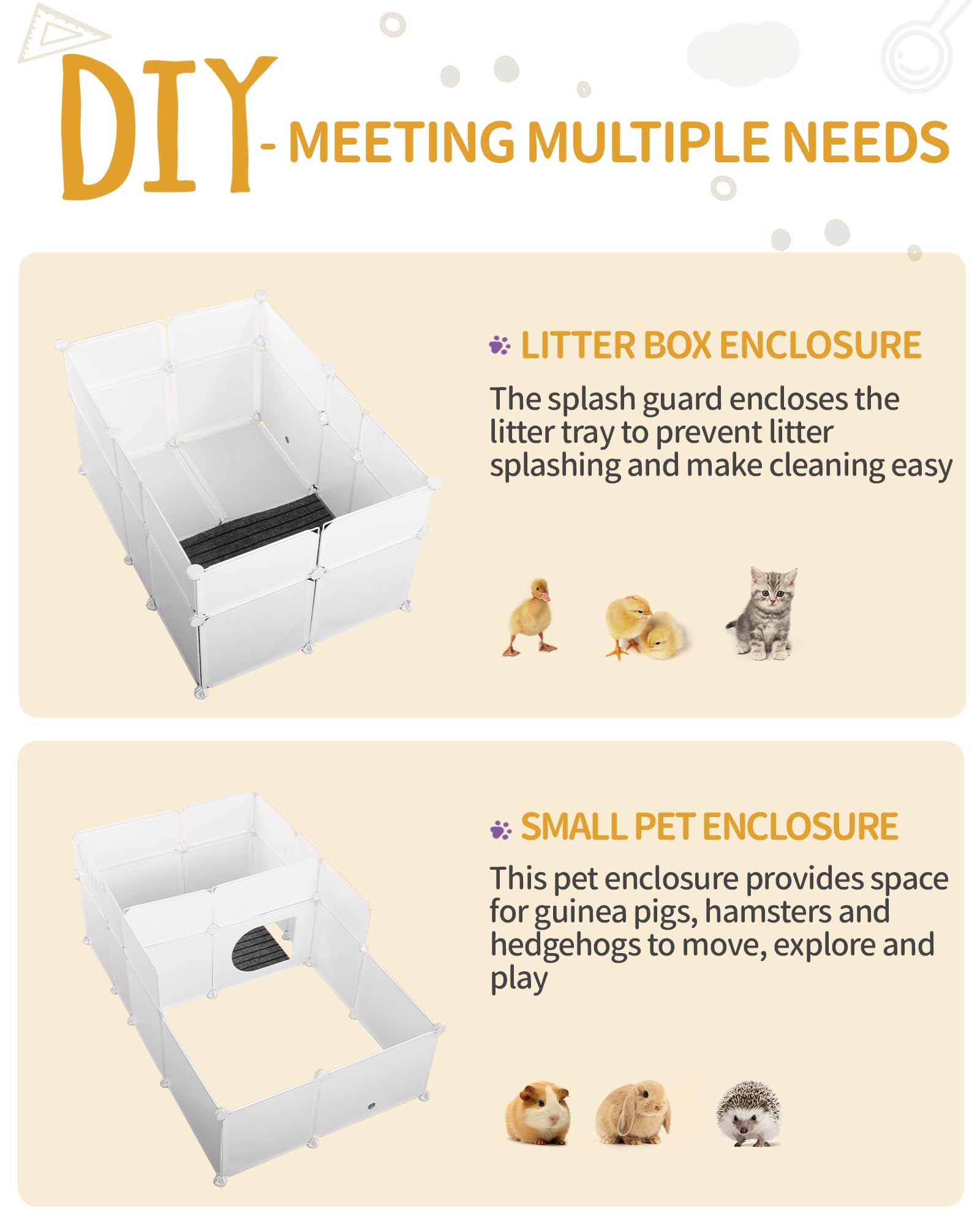 Premium Cat Litter Box Enclosure with Mat - Splash Proof Covered Litter Box Furniture with Storage (23.7