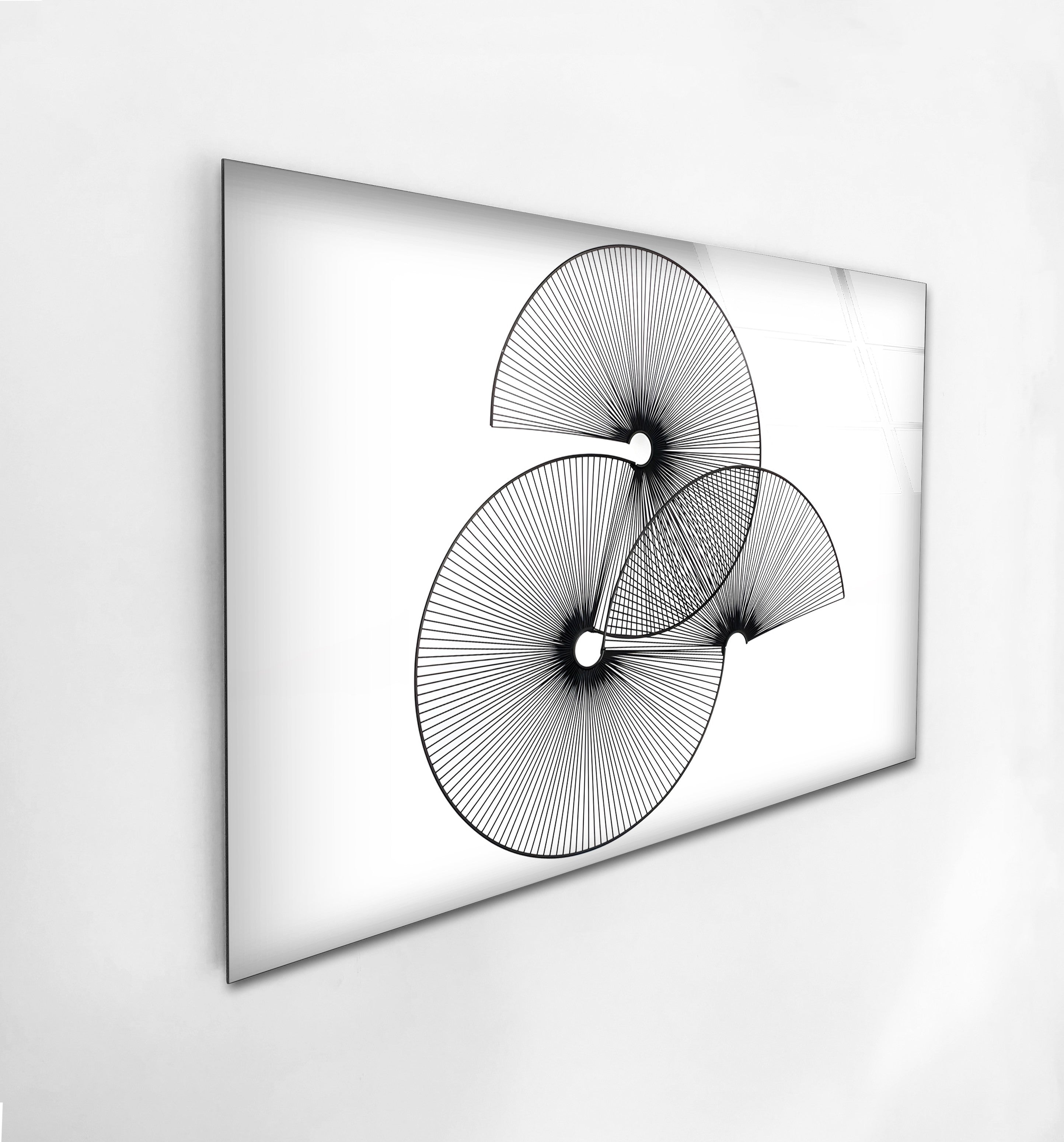 Abstract Geometric Circles Black & White Modern Art Print - Minimalist Wall Decor for Living Room, Office & Bedroom