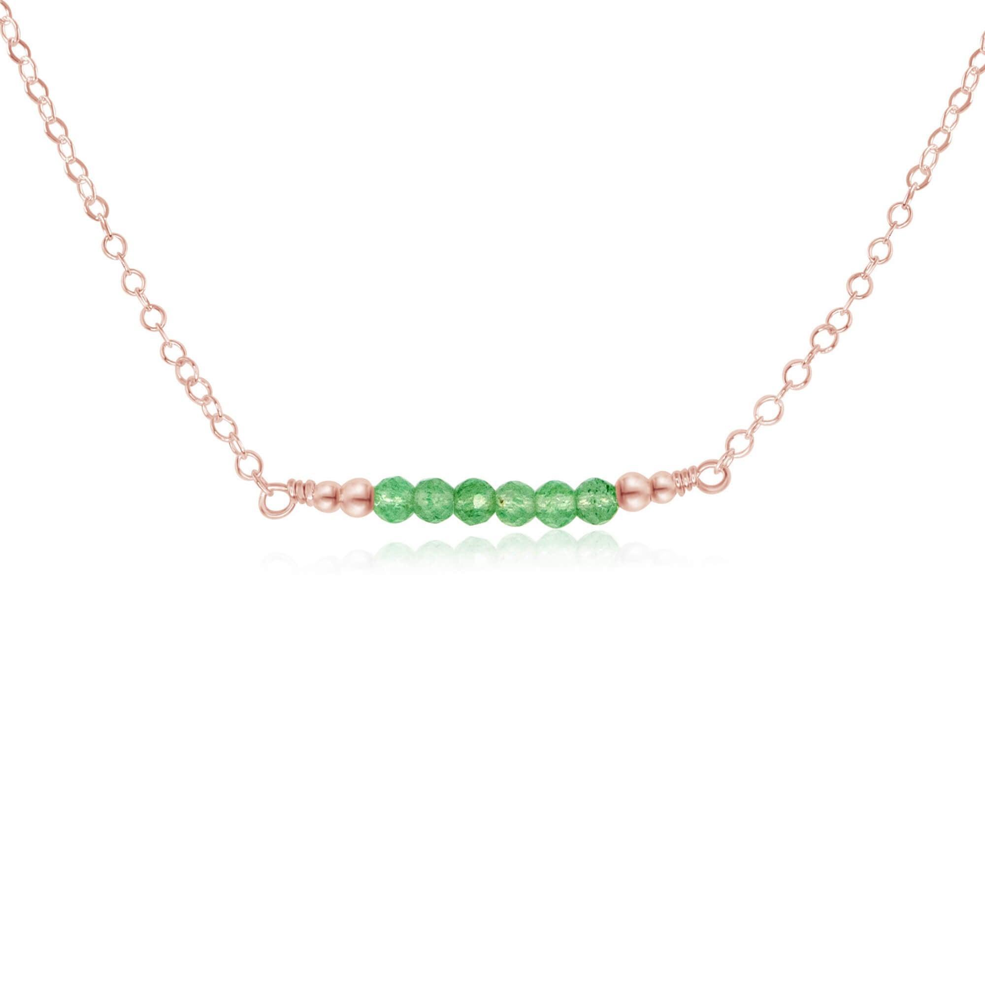 Sparkling Green Aventurine Faceted Bead Bar Necklace - Elegant Crystal Jewelry for Women, Healing Stone Pendant Necklace | Perfect for Meditation, Yoga, Gifts & Everyday Wear