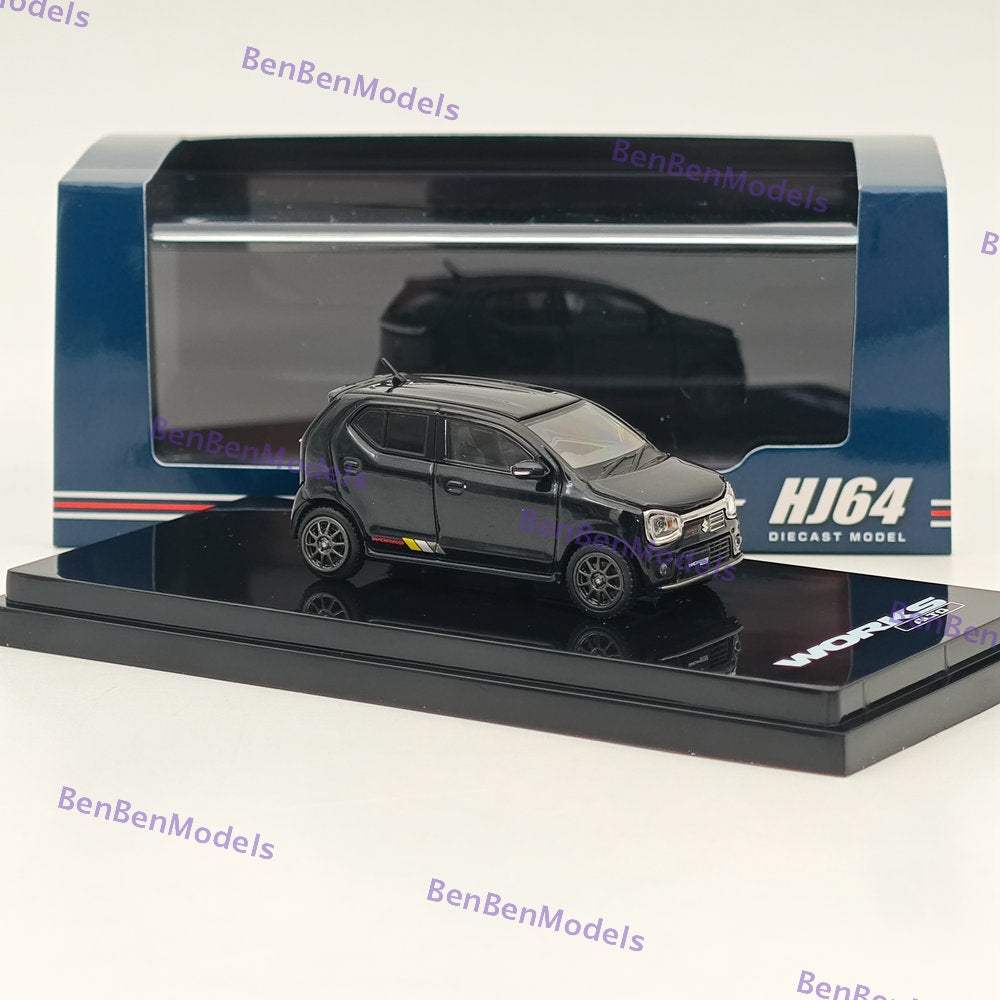 1/64 Scale Hobby Japan SUZUKI ALTO WORKS (HA36S) Diecast Model Car - Bluish Black HJ641070ABK | Collectible Miniature Vehicle for Display, Racing Enthusiasts, and Japanese Car Fans