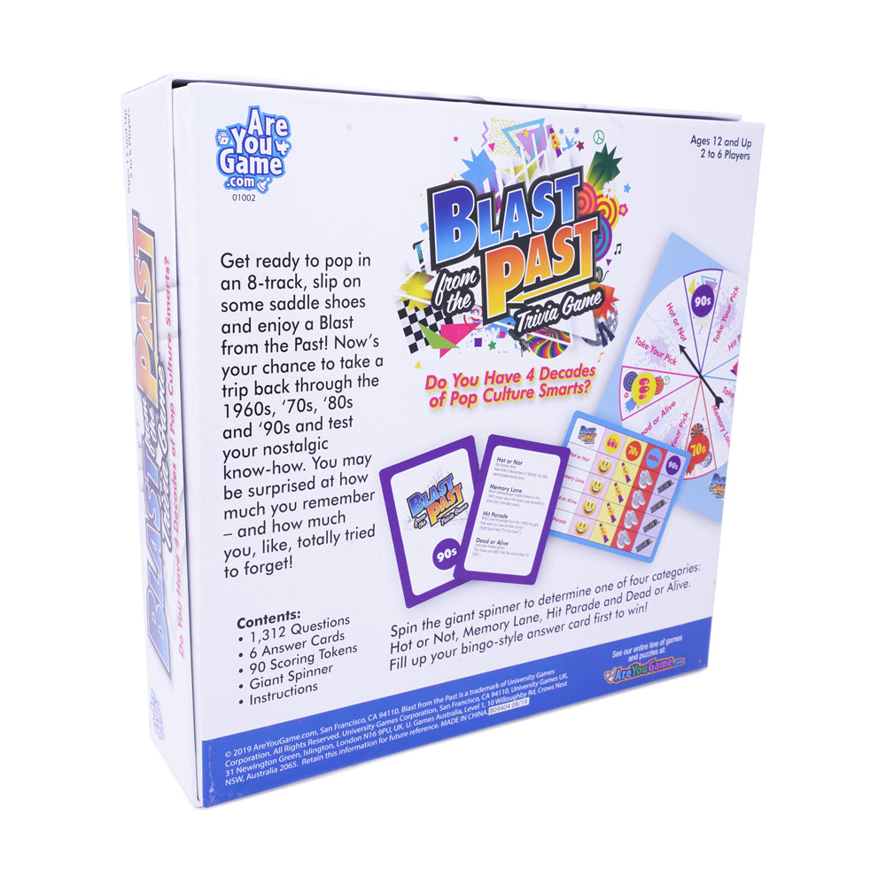 Vintage Trivia Board Game - Blast from the Past Decades | Family Game Night & 80s 90s Nostalgia Party Game